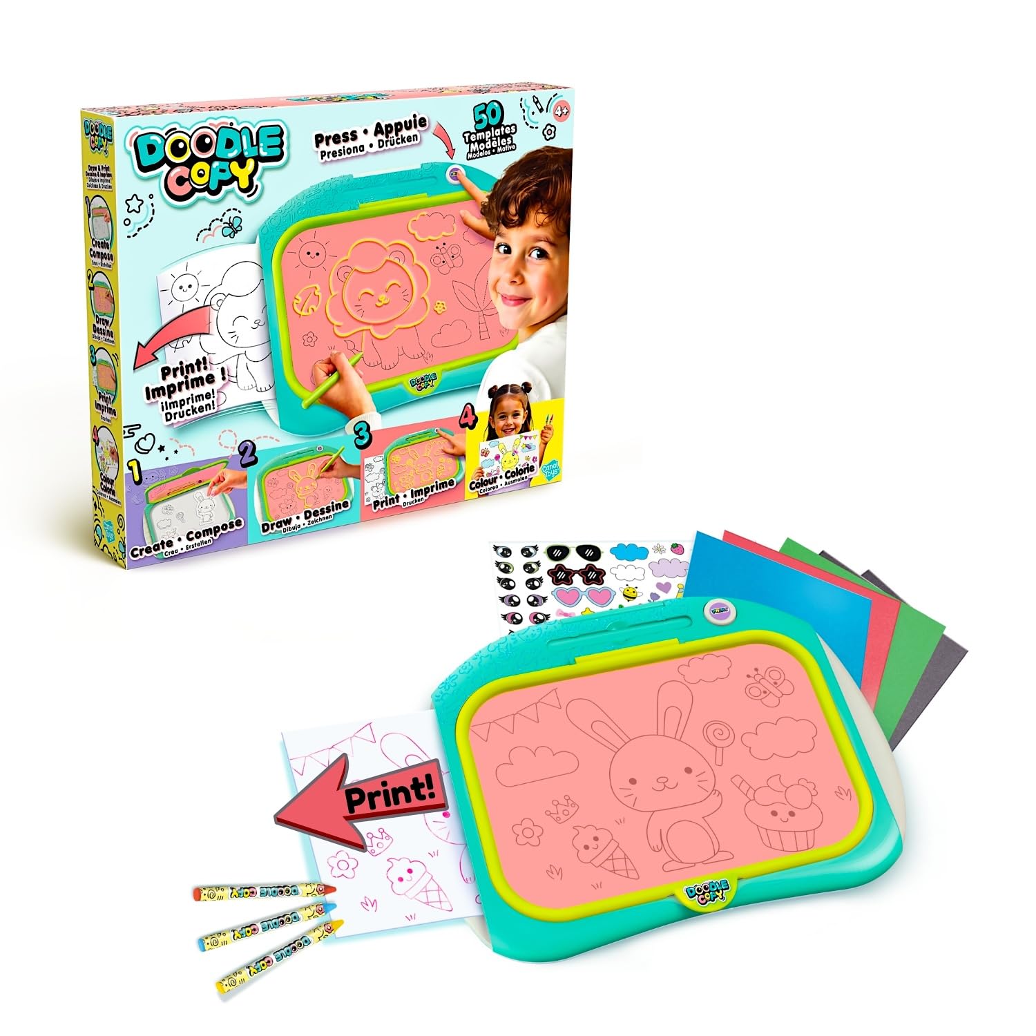 Doodle Copy Draw & Print - Magical Doodle Board with Print Function for Kids 4+