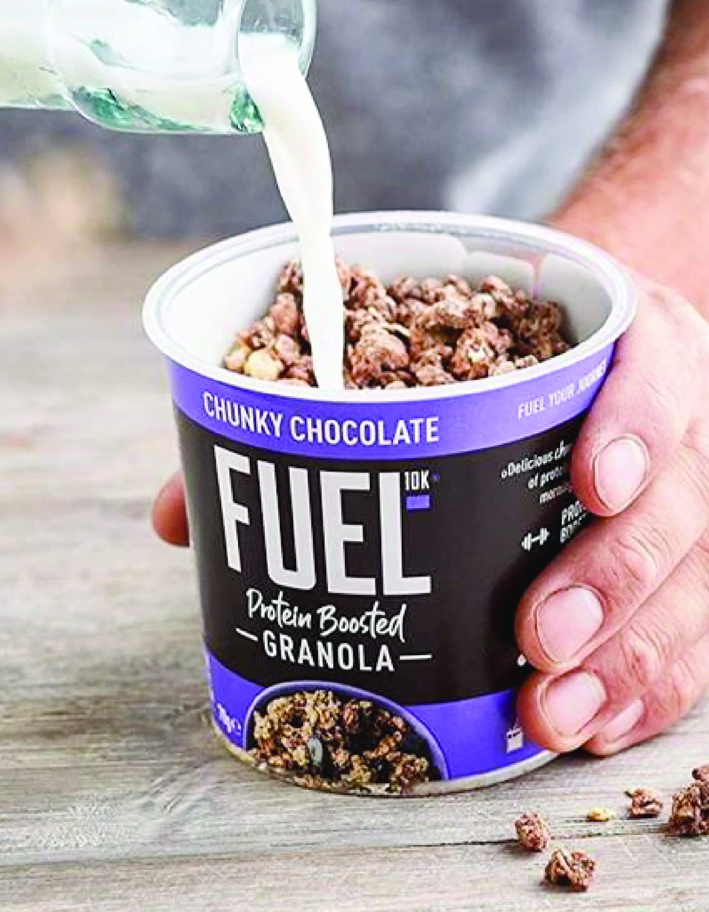 Fuel10k Granola Chunky Chocolate 70g - High Fibre Protein Boosted Crunchy Muesli with Dark Chocolate Pieces