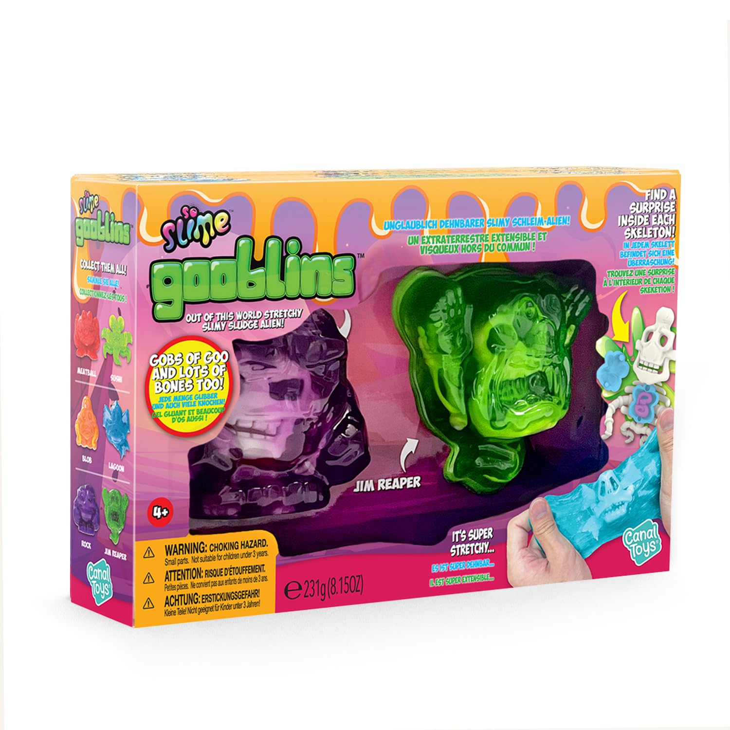 Gooblins 2 Pack - Stretch, Squeeze & Build Slime Alien Skeleton Puzzle