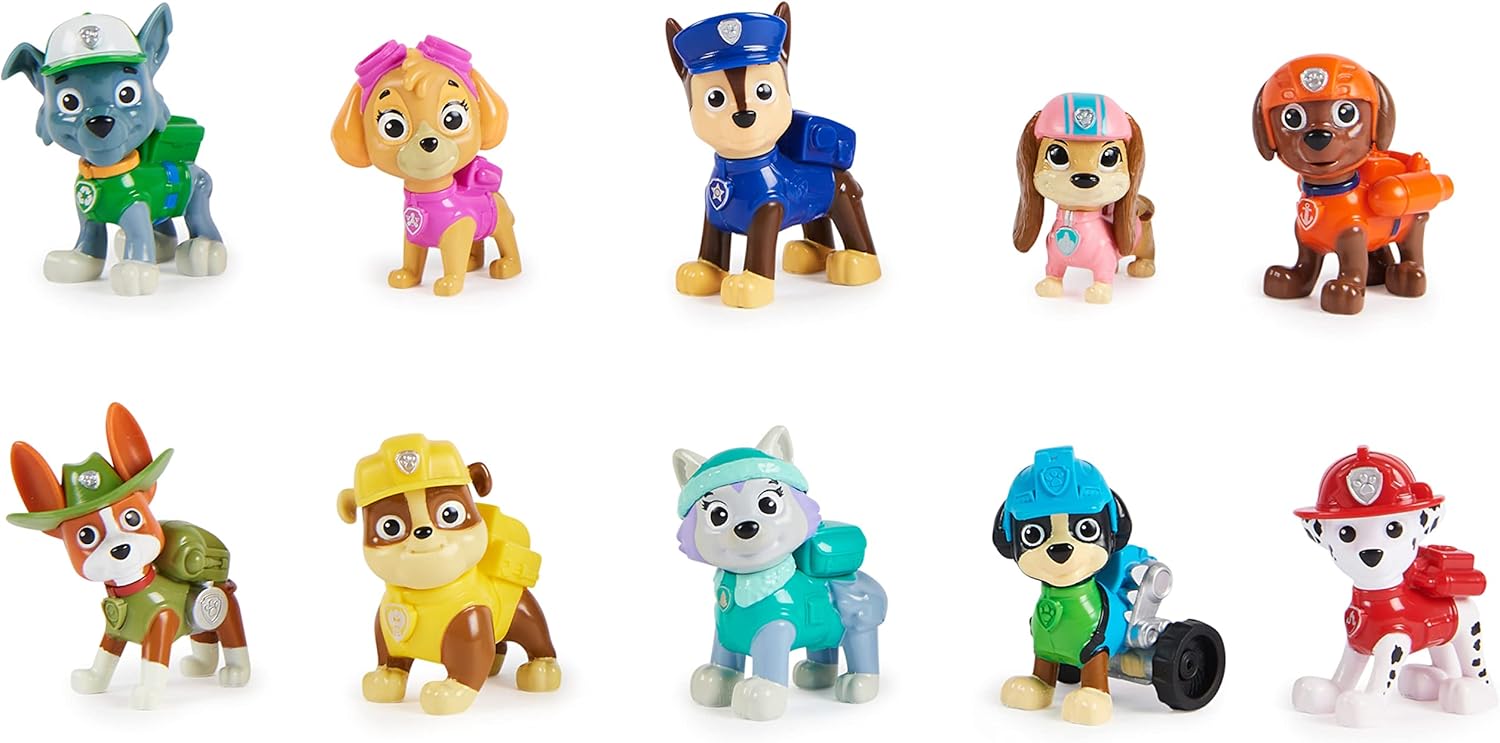 Paw Patrol 10th Anniversary All Paws On Deck Toy Figures Gift Pack - 10 Collectible Action Figures for Kids