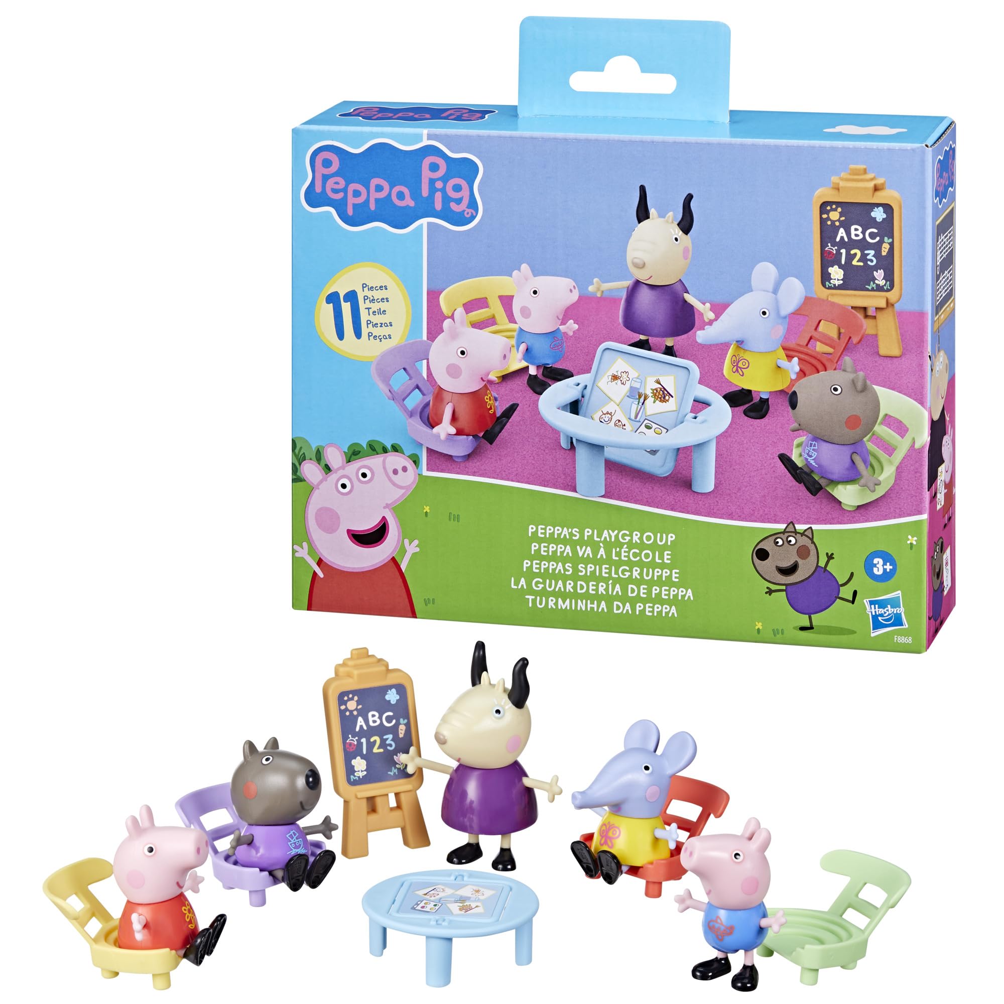 Peppa Pig Peppa's Playgroup Playset - 5 Figures & Classroom Accessories for Ages 3+