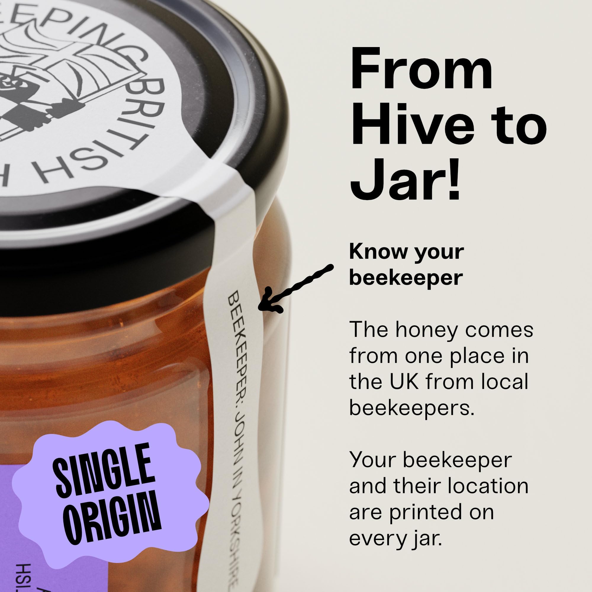 Black Bee Honey - Pure British Autumn Honey, Thick with Bold Aromatic Flavour