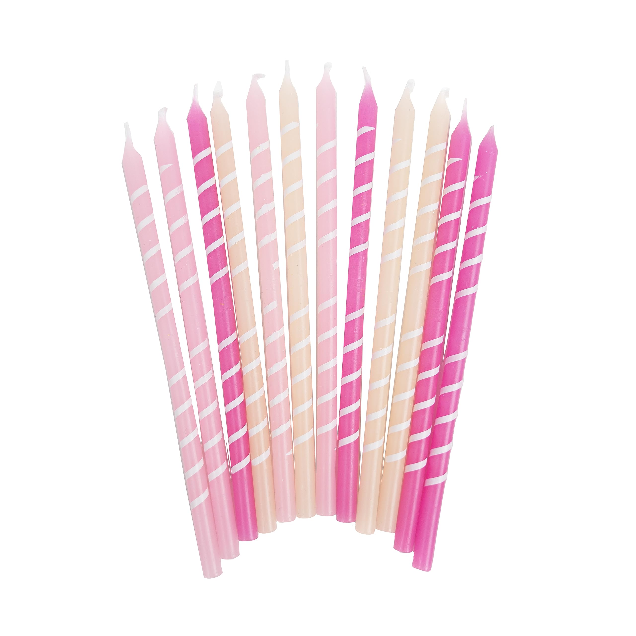 Pink Birthday Candles with Holders - Fun Cake Topper Decorations for Any Celebration