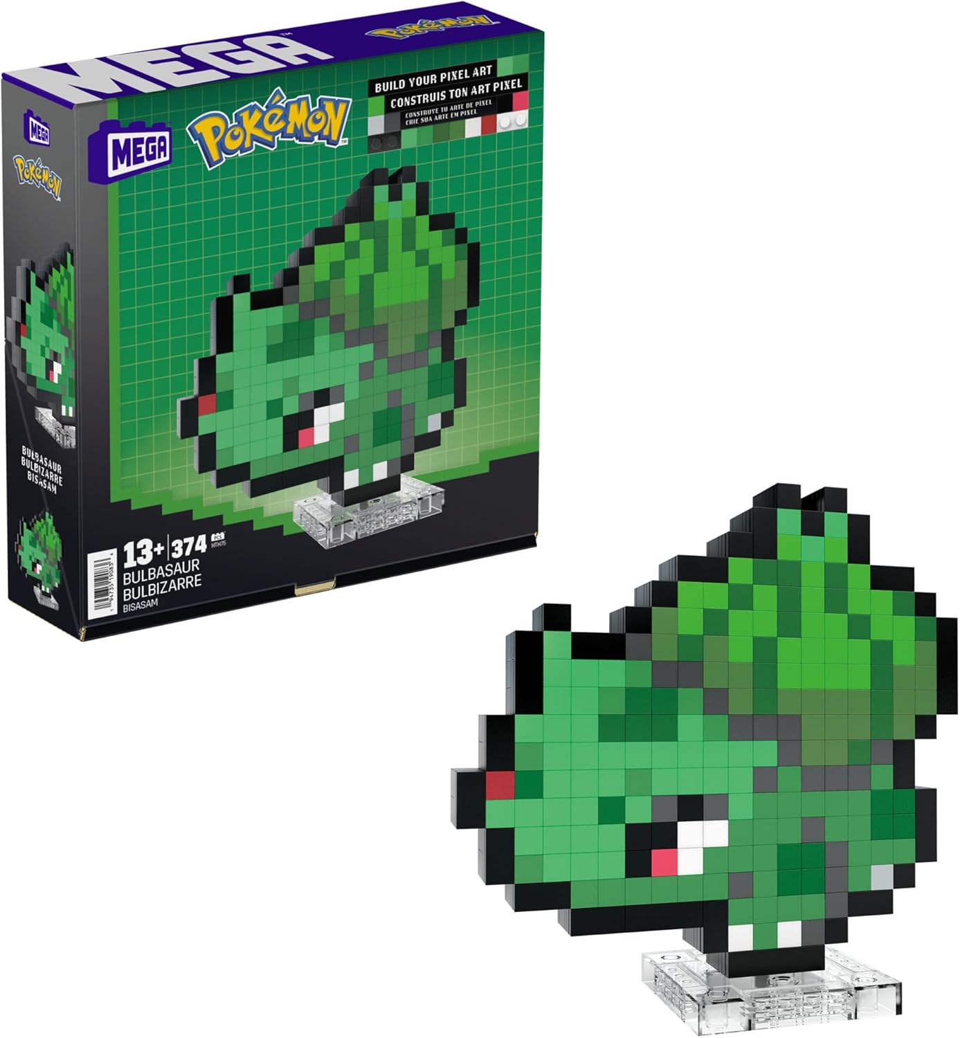 MEGA Pokémon Bulbasaur Building Set - 374-Piece Pixel Art Figure for Adult Collectors
