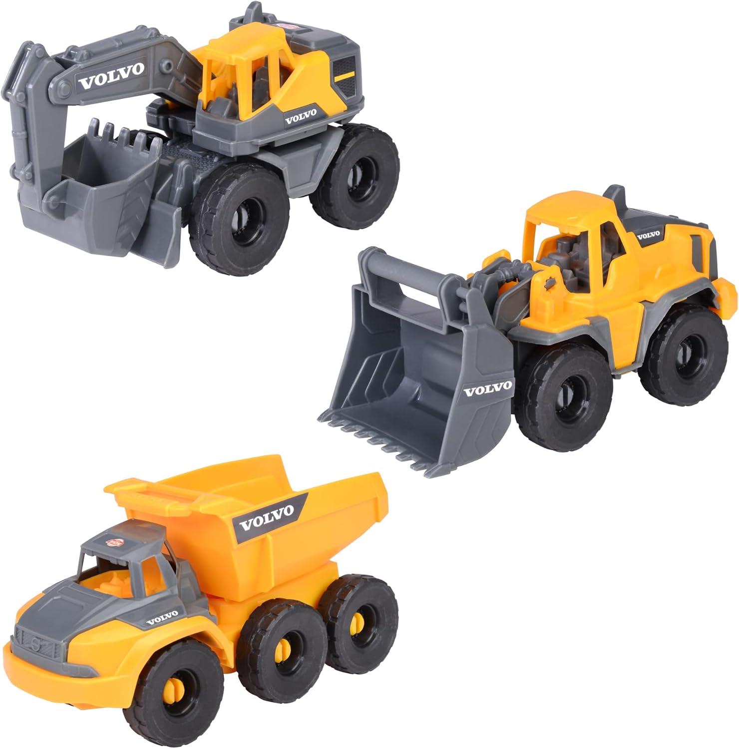 Dickie Toys Volvo Construction Site Vehicles Set - 3-Piece Playset for Kids 3+