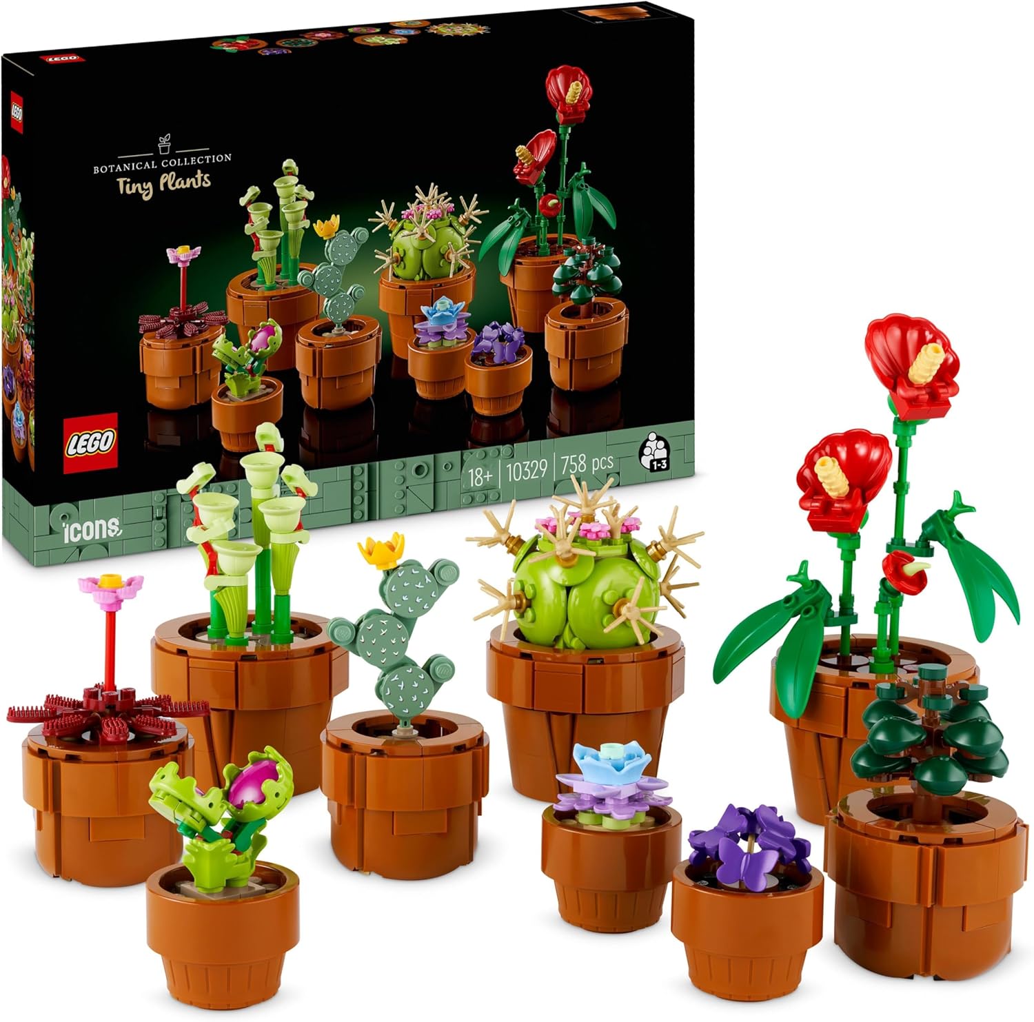 LEGO Icons Tiny Plants 10329 - Botanical Collection Building Set for Adults