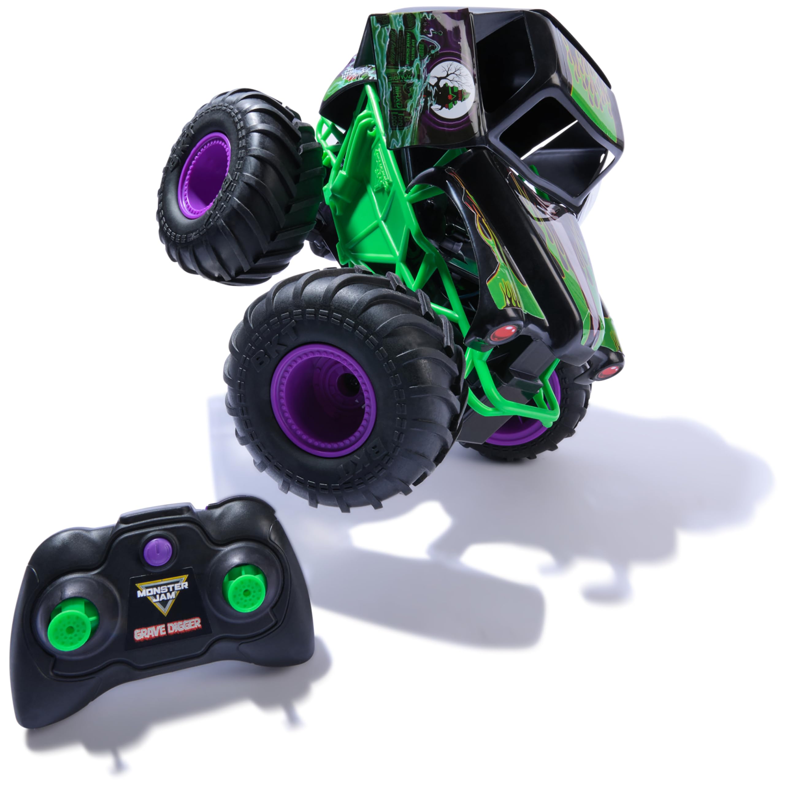 Smash & Bash Grave Digger Remote Control Monster Truck - 1:15 Scale RC Vehicle for Kids 4-14