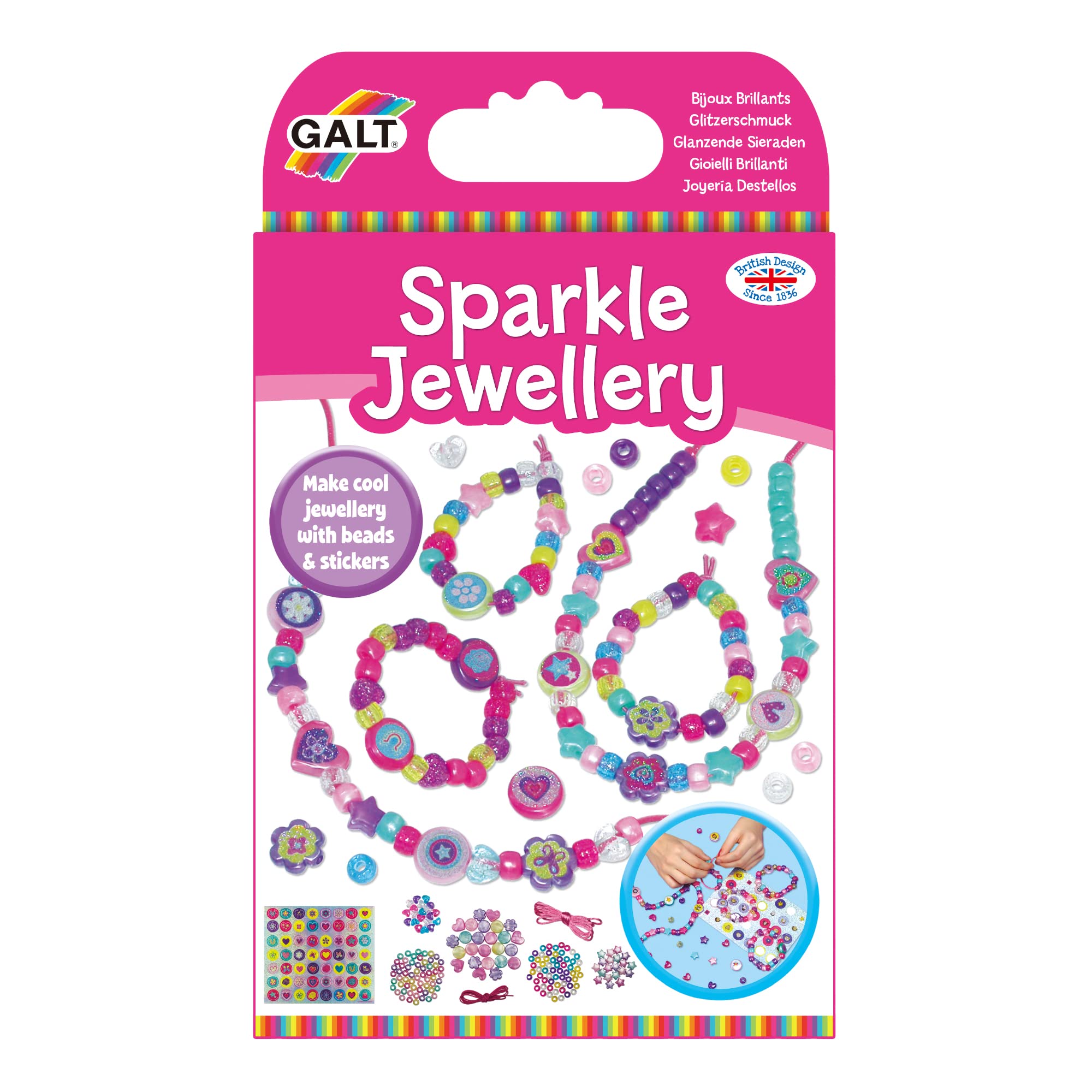 Galt Sparkle Jewellery Craft Kit - Arts & Crafts Set for Kids Ages 5+