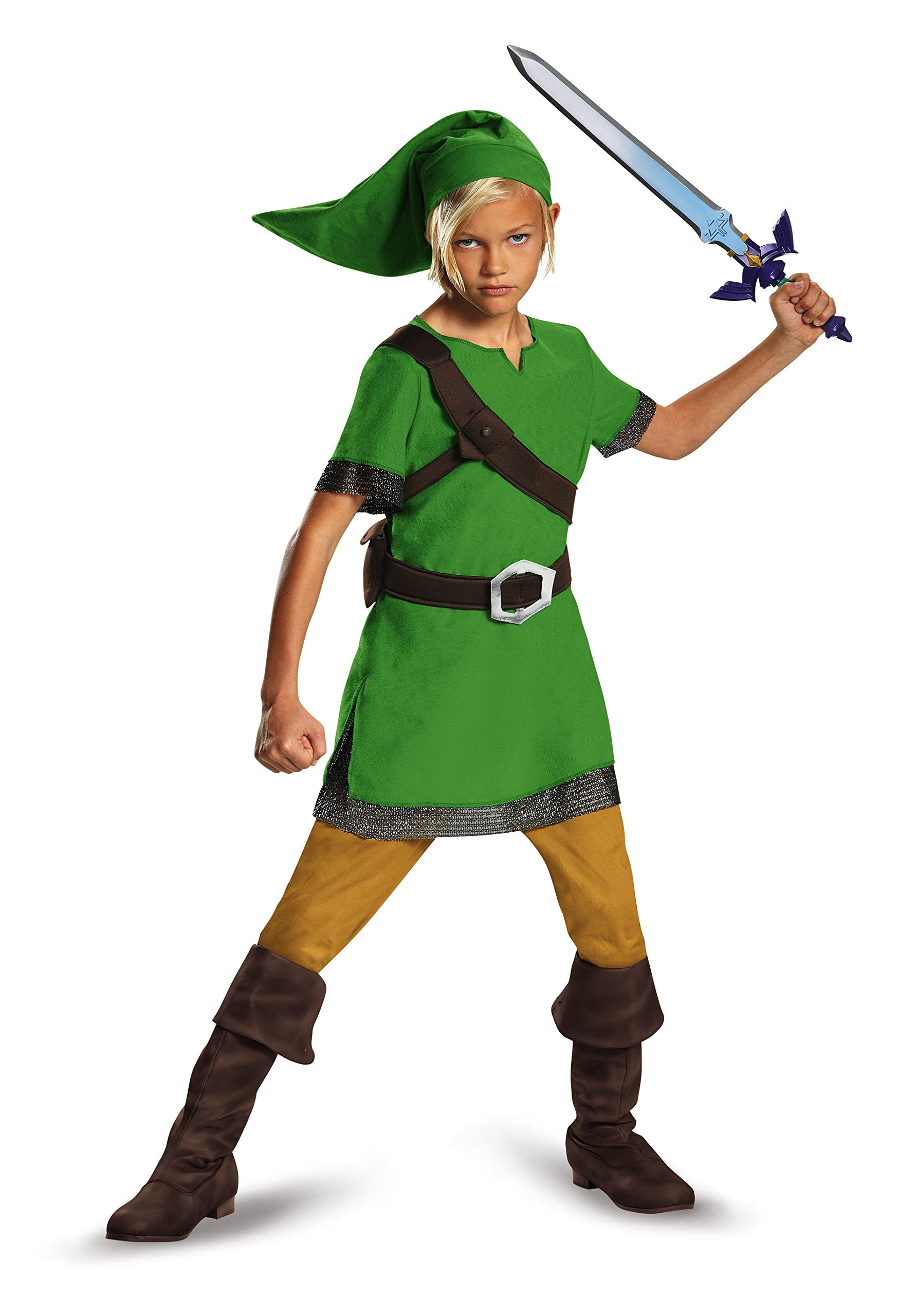 The Legend of Zelda - Link Costume for Kids, Green, Medium