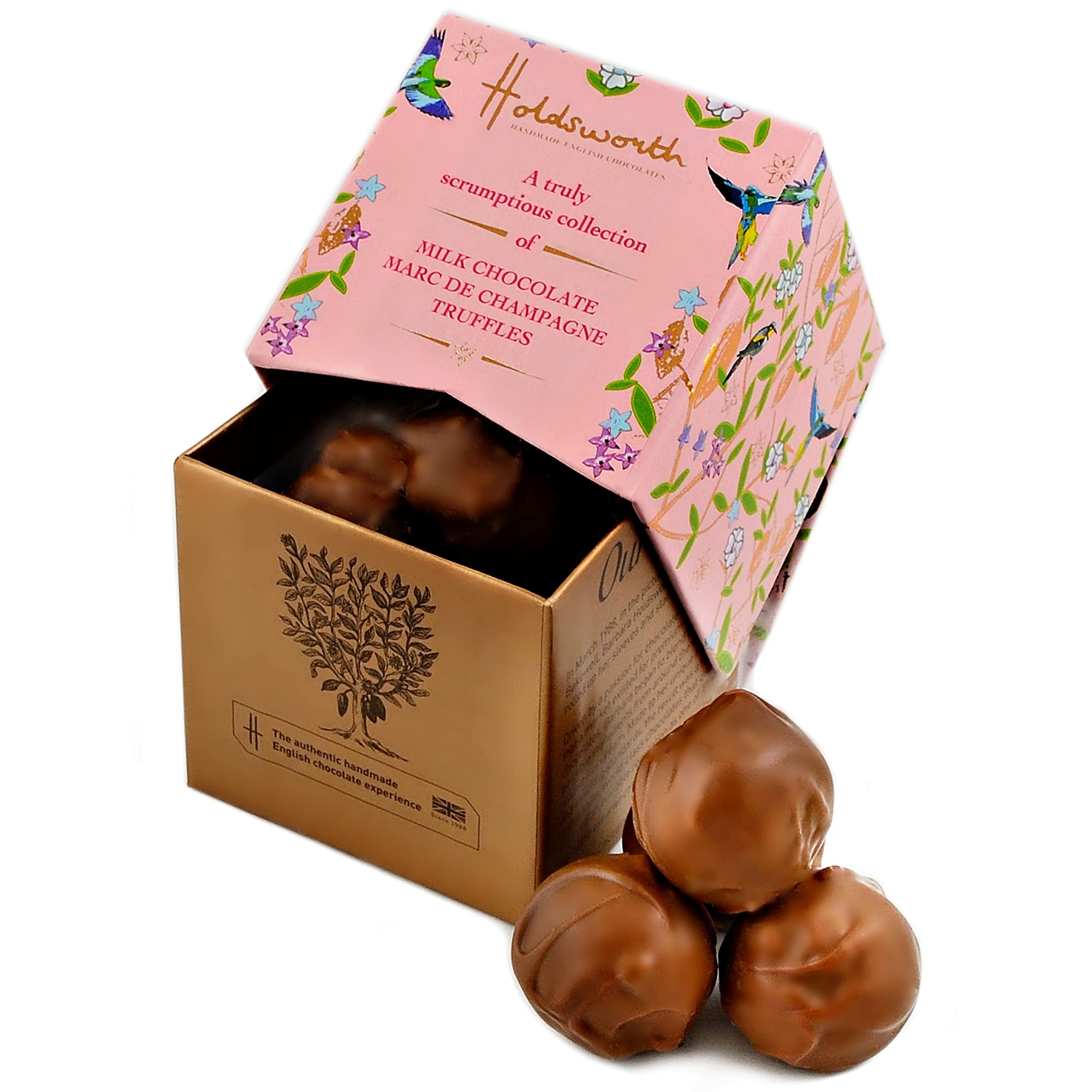 Holdsworth Chocolates - Marc de Champagne Handmade Truffles Milk Chocolate Treat Box