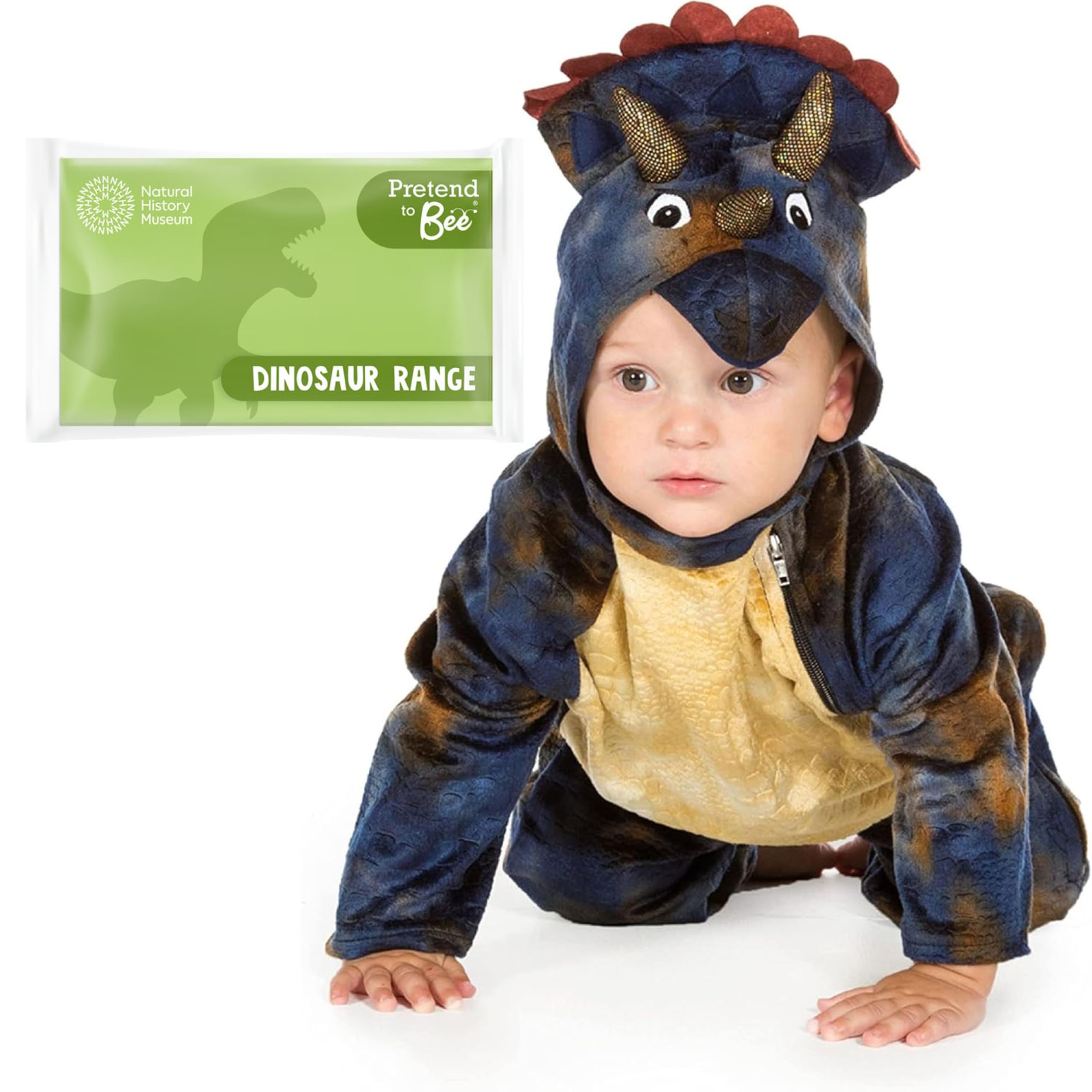 PRETEND TO BEE Baby Triceratops Dinosaur Dress Up Costume - Toddler & Kids Pretend Play