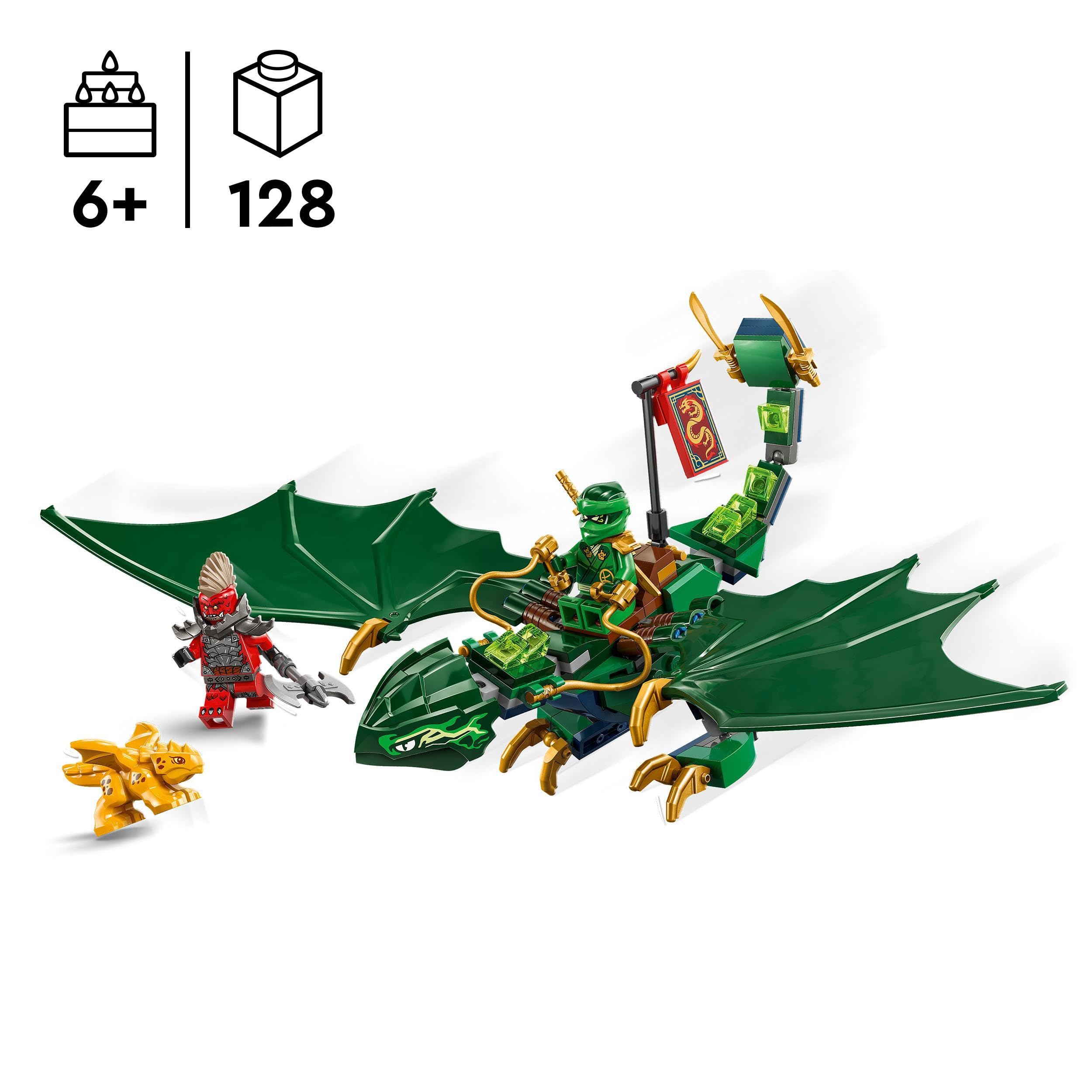 LEGO NINJAGO Lloyd’s Green Forest Dragon - Building Playset with 2 Minifigures for Ages 6+