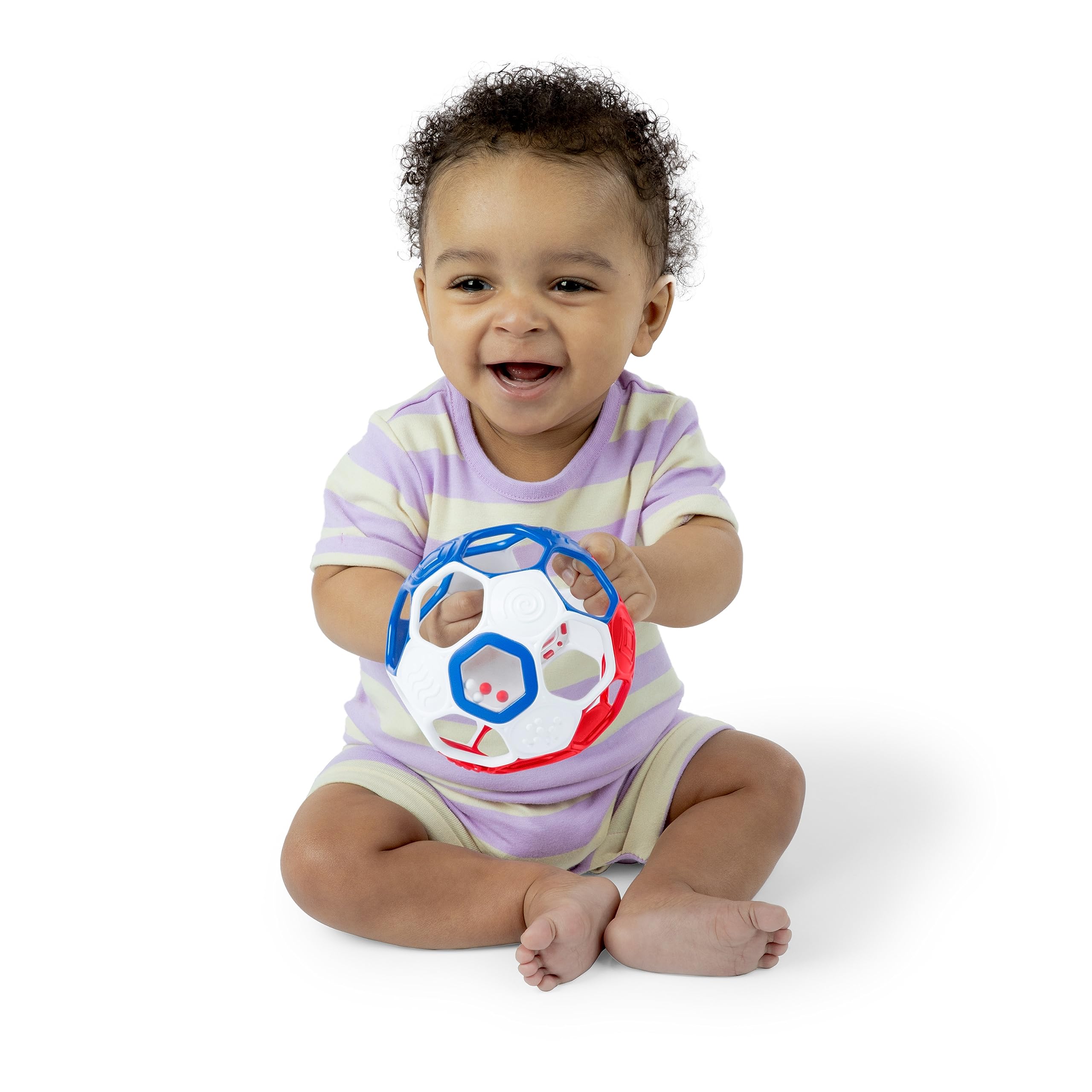 Bright Starts Oball Grippin' Goals Rattle Football - Easy-Grasp Toy for Newborn & Up