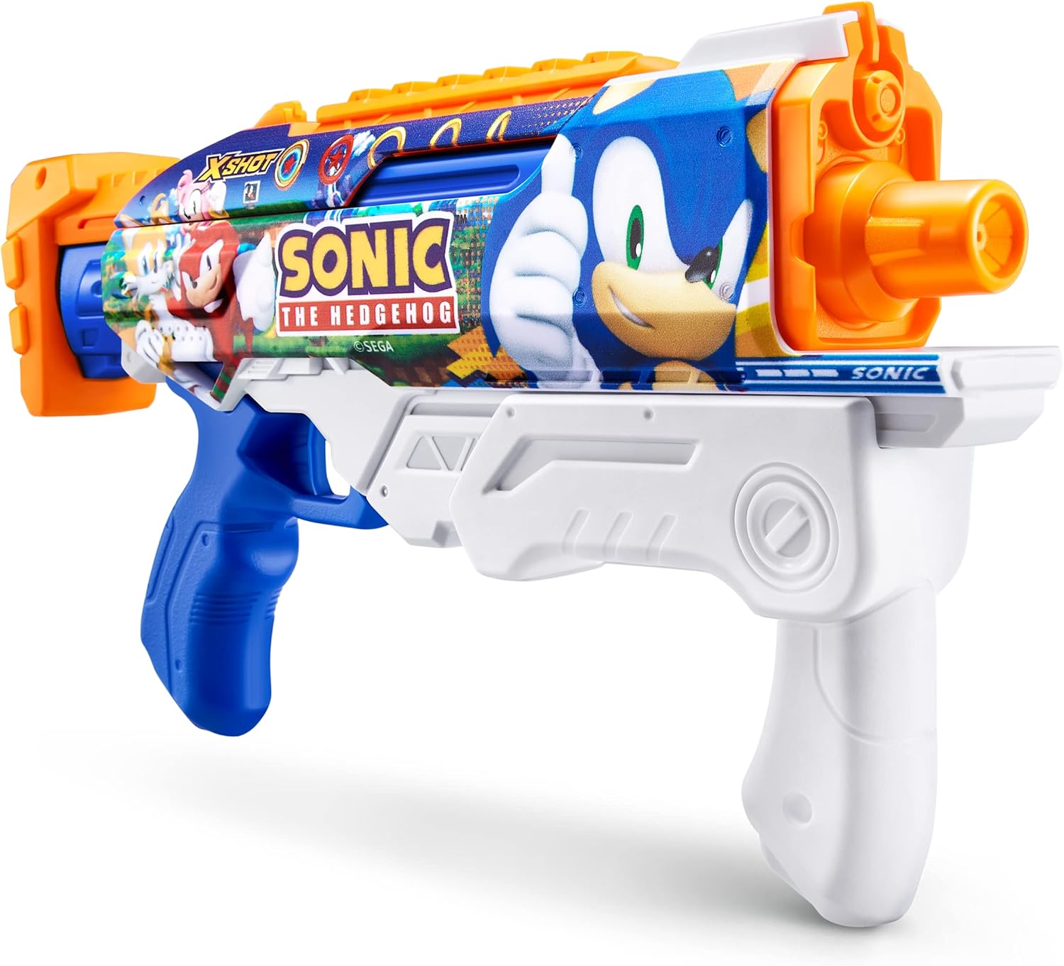 XShot Fast-Fill Skins Sonic The Hedgehog Hyperload Water Blaster - 500ml Capacity, 33ft Range
