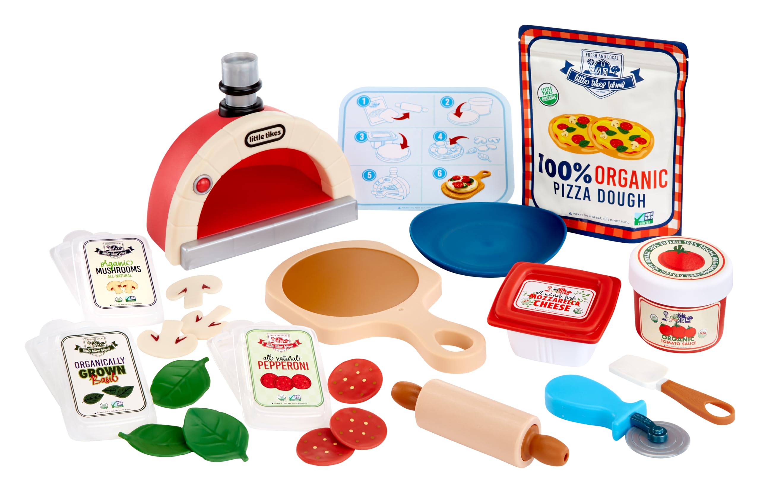 Little Tikes Creative Chef Pizza Kit - 22-Piece Pretend Play Set with Light-Up Oven, Ages 3+
