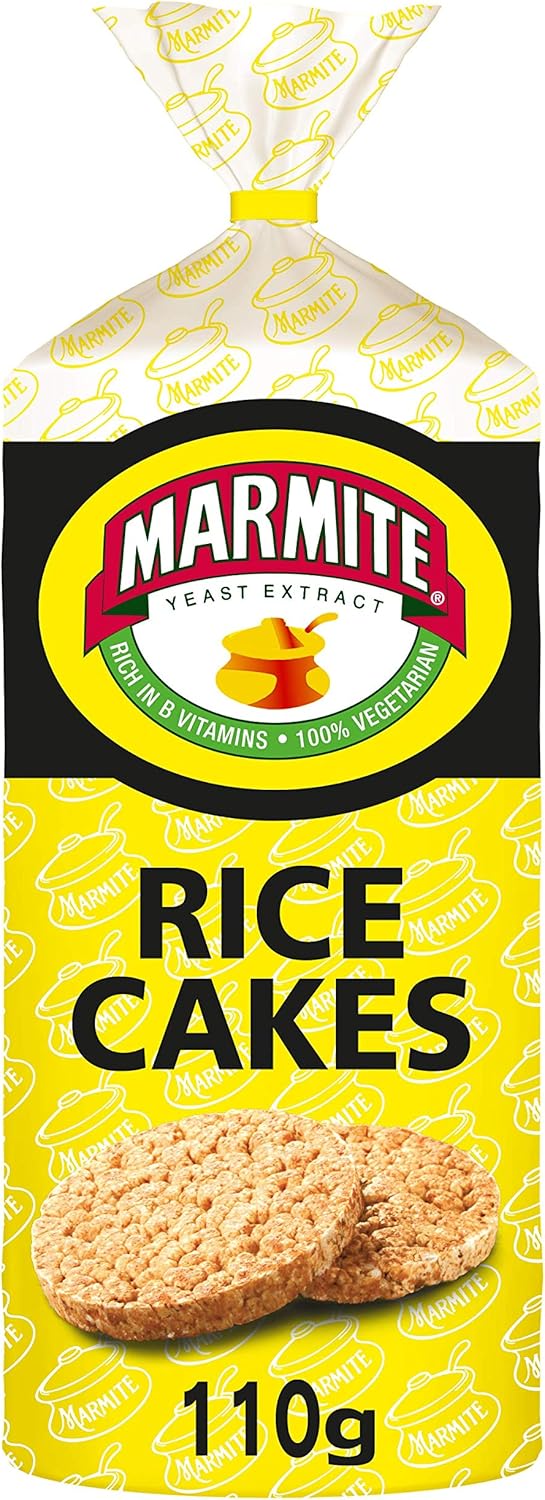 Kallo Marmite Rice Cakes, 6 x 110g - Vegetarian B Vitamin-Rich Snack