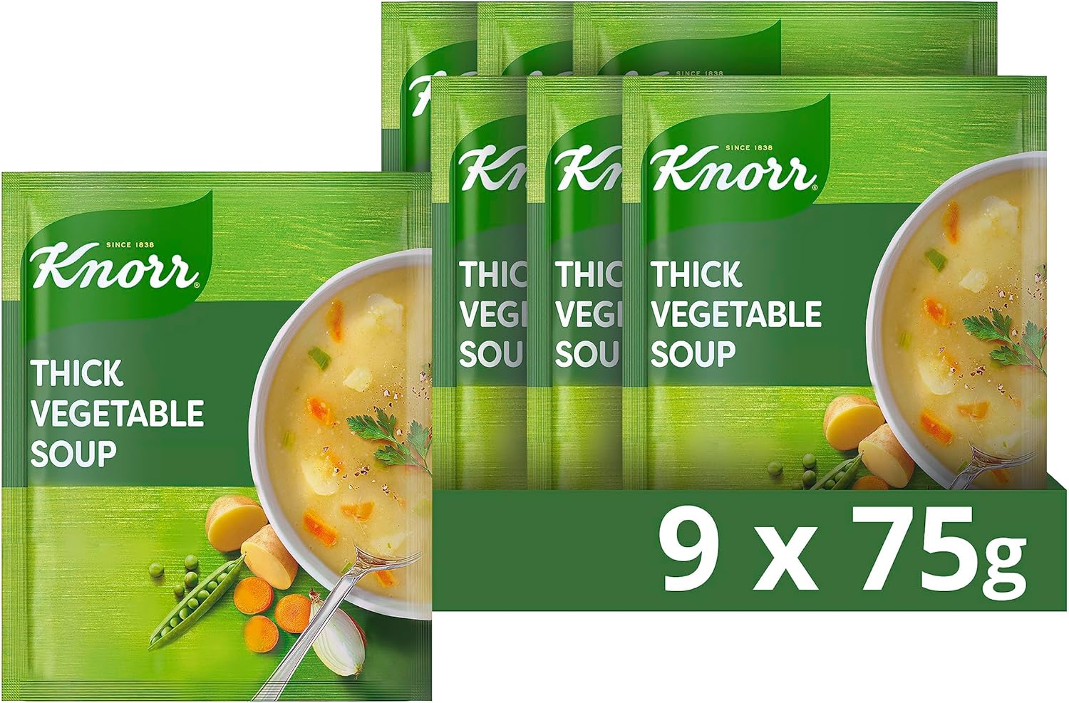 Knorr Thick Vegetable Dry Soup Mix, 9 x 75 g