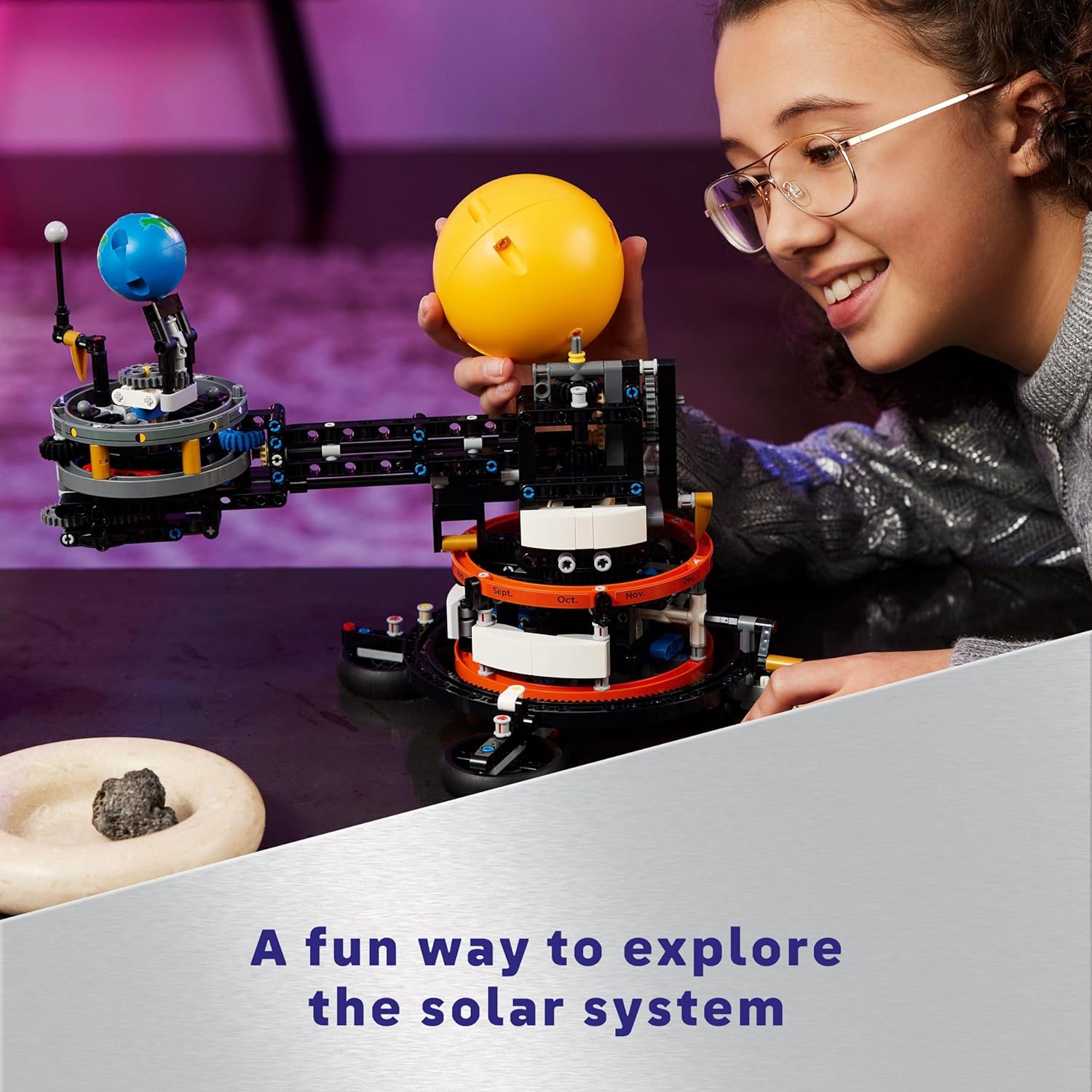 LEGO Technic Planet Earth and Moon in Orbit Building Set - Educational Space Model for Ages 10+