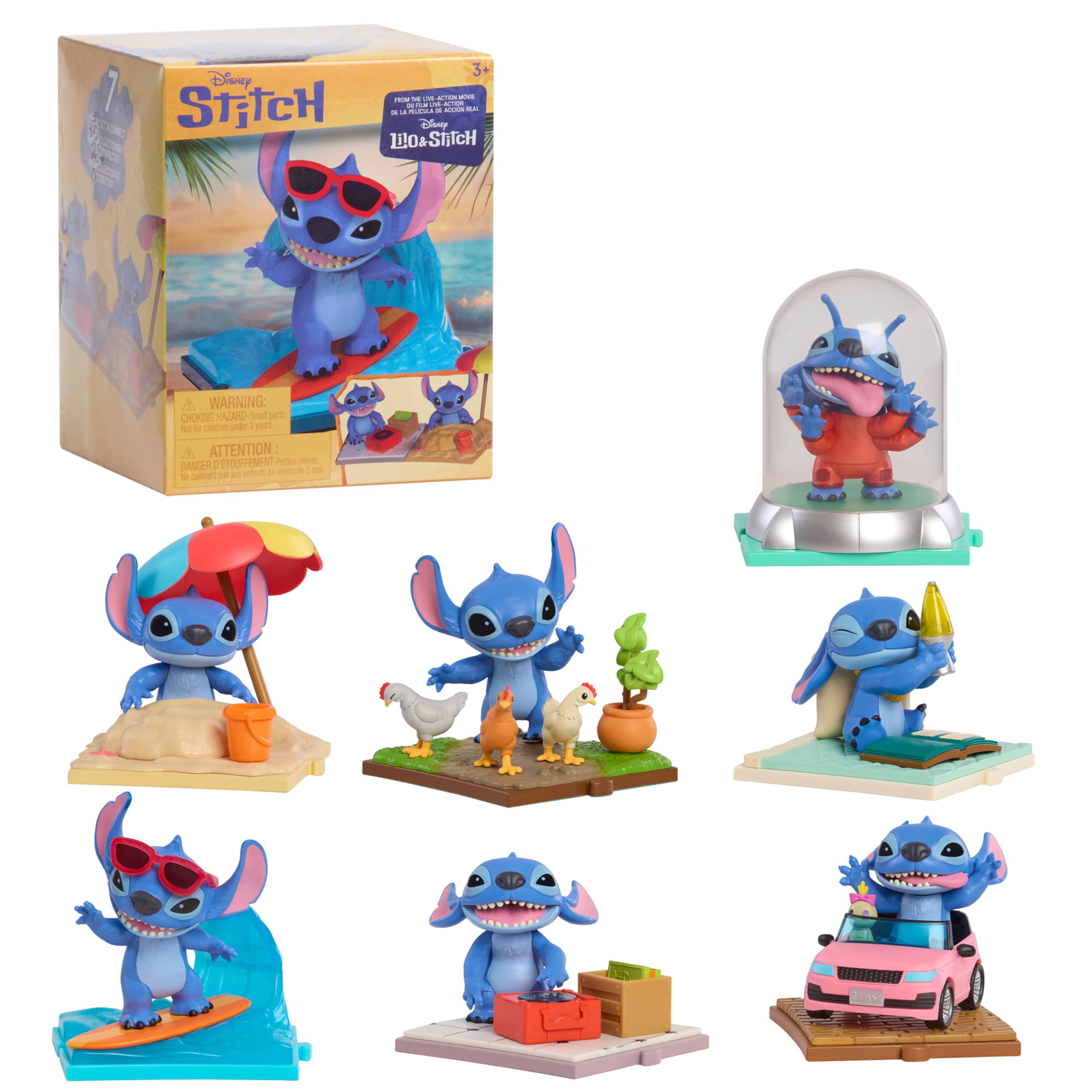Just Play Disney Stitch Live-Action Movie Time 7.6 cm Collectible Figure - Blind Box Toy with Accessories, Ages 3+