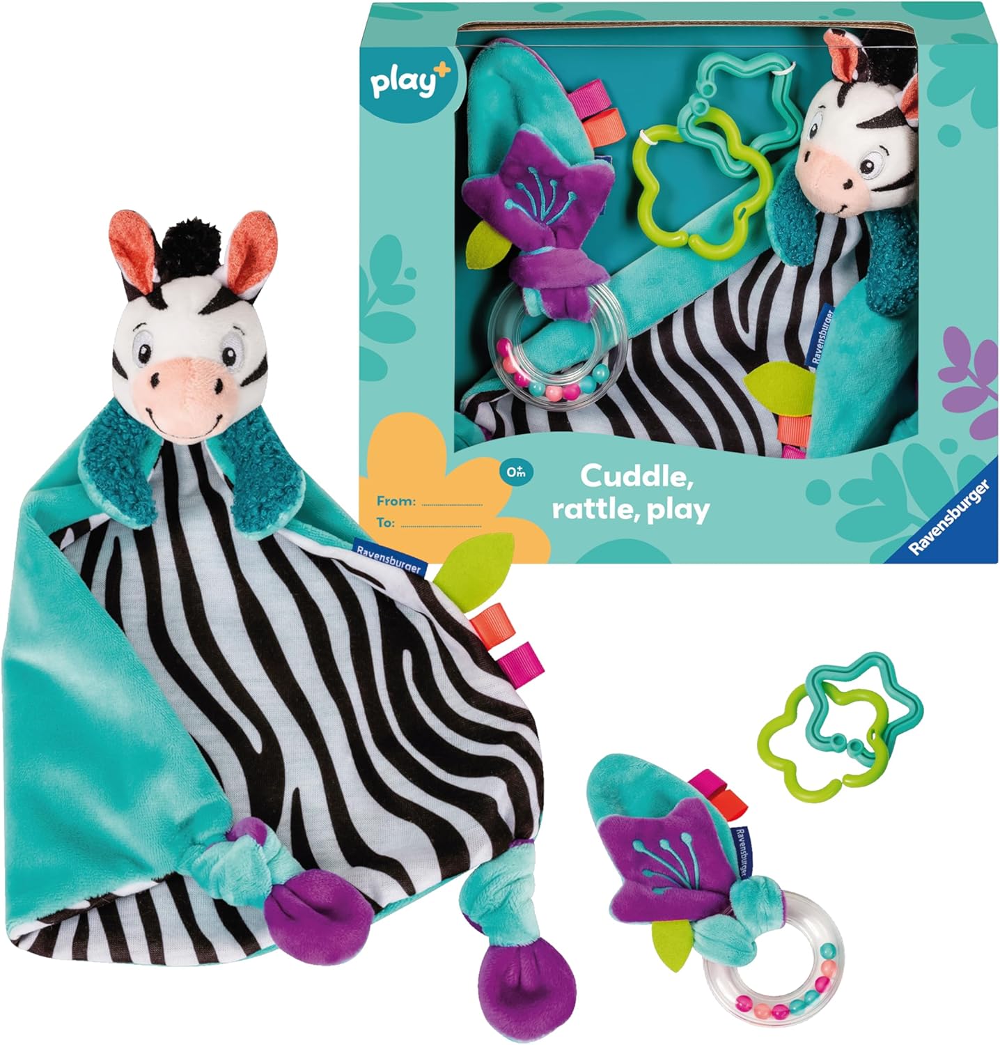 Ravensburger Play+ My First Snuggle Friend Zebra - Baby Toy Set for 0 Months Up