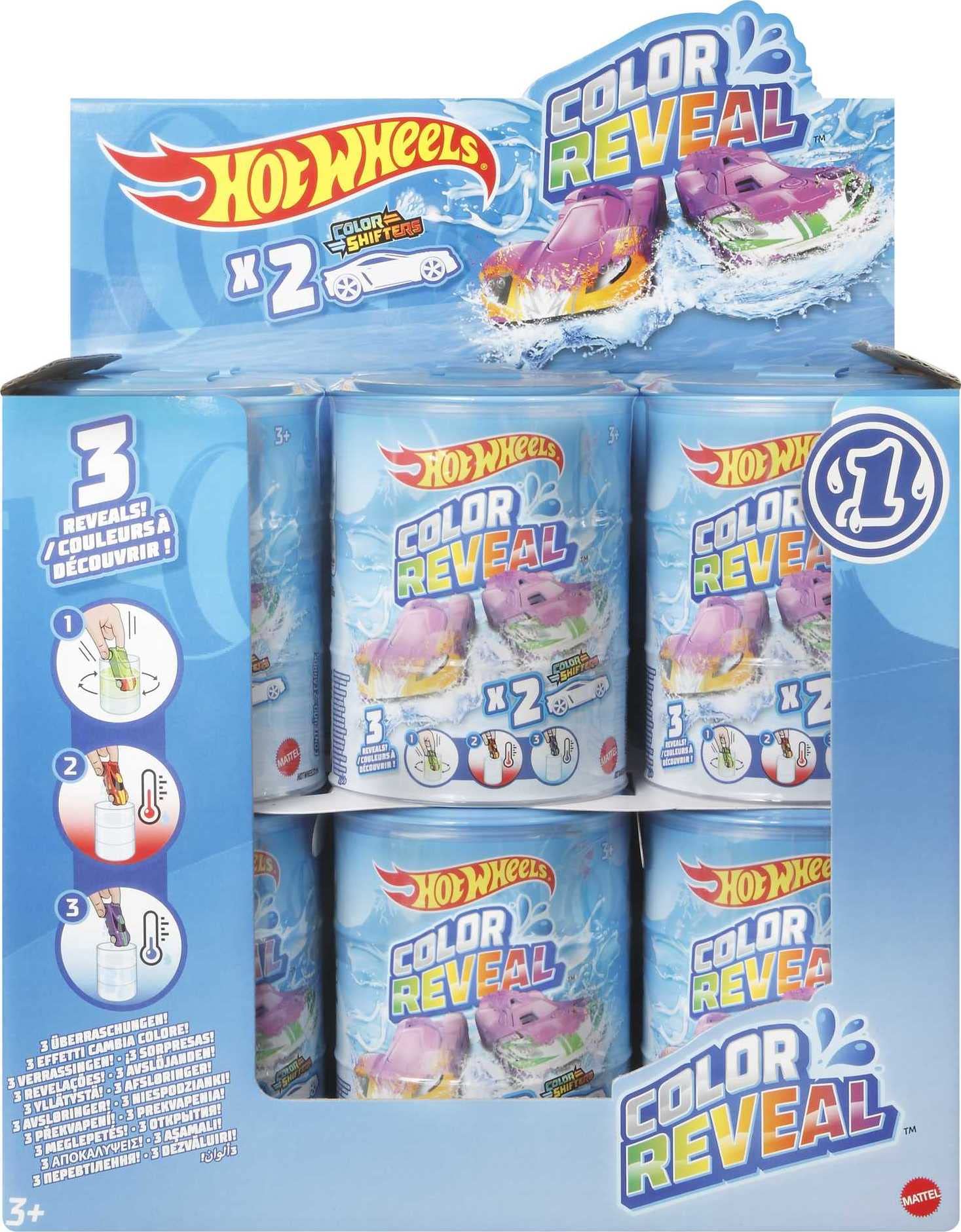 Hot Wheels 900 HBN63 EA Hotwheels Colour Reveal Confezione da 2 CDU, Multicolore