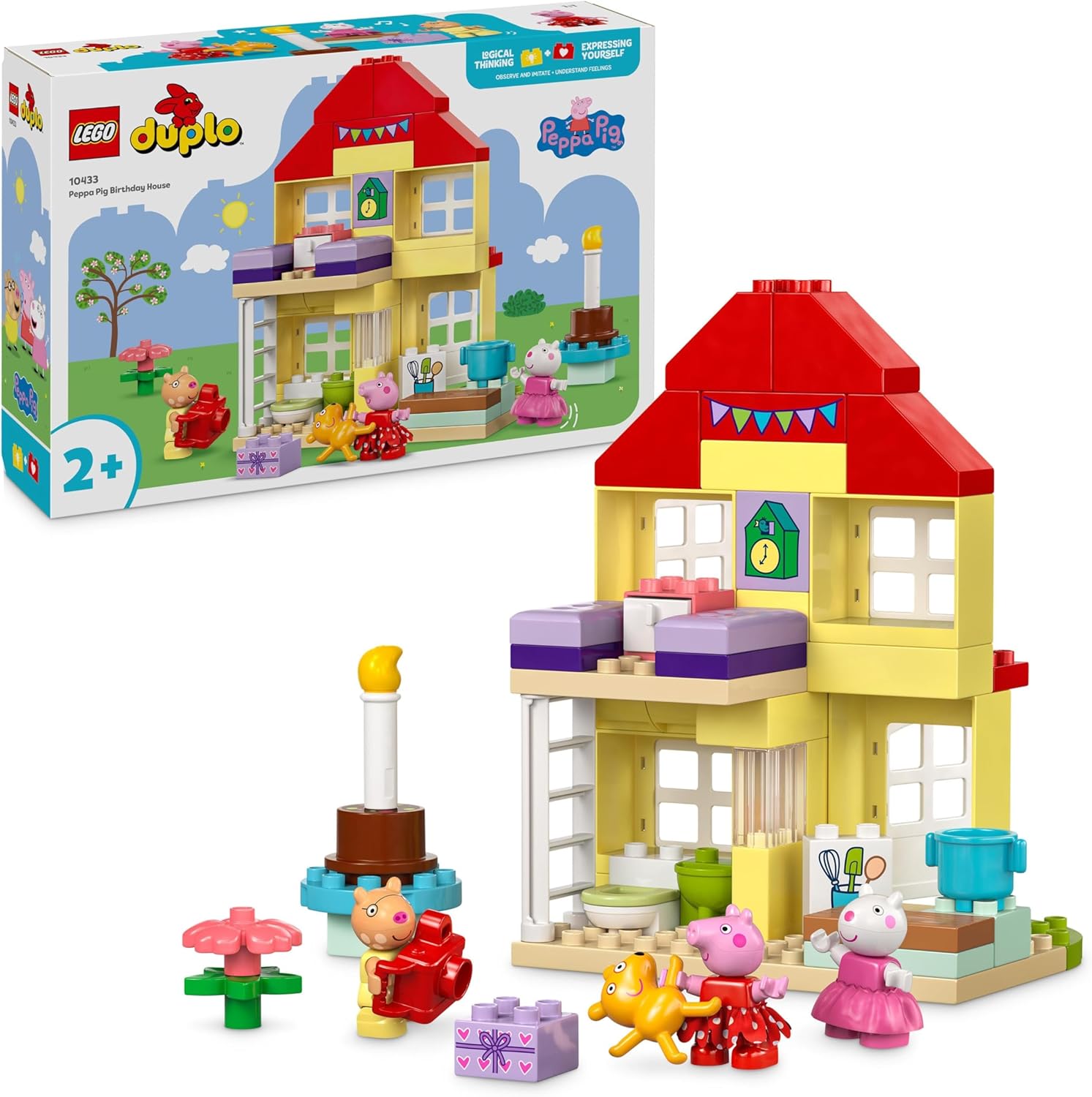LEGO DUPLO Peppa Pig Birthday House Playset - Building Toy for 2+ Year Olds