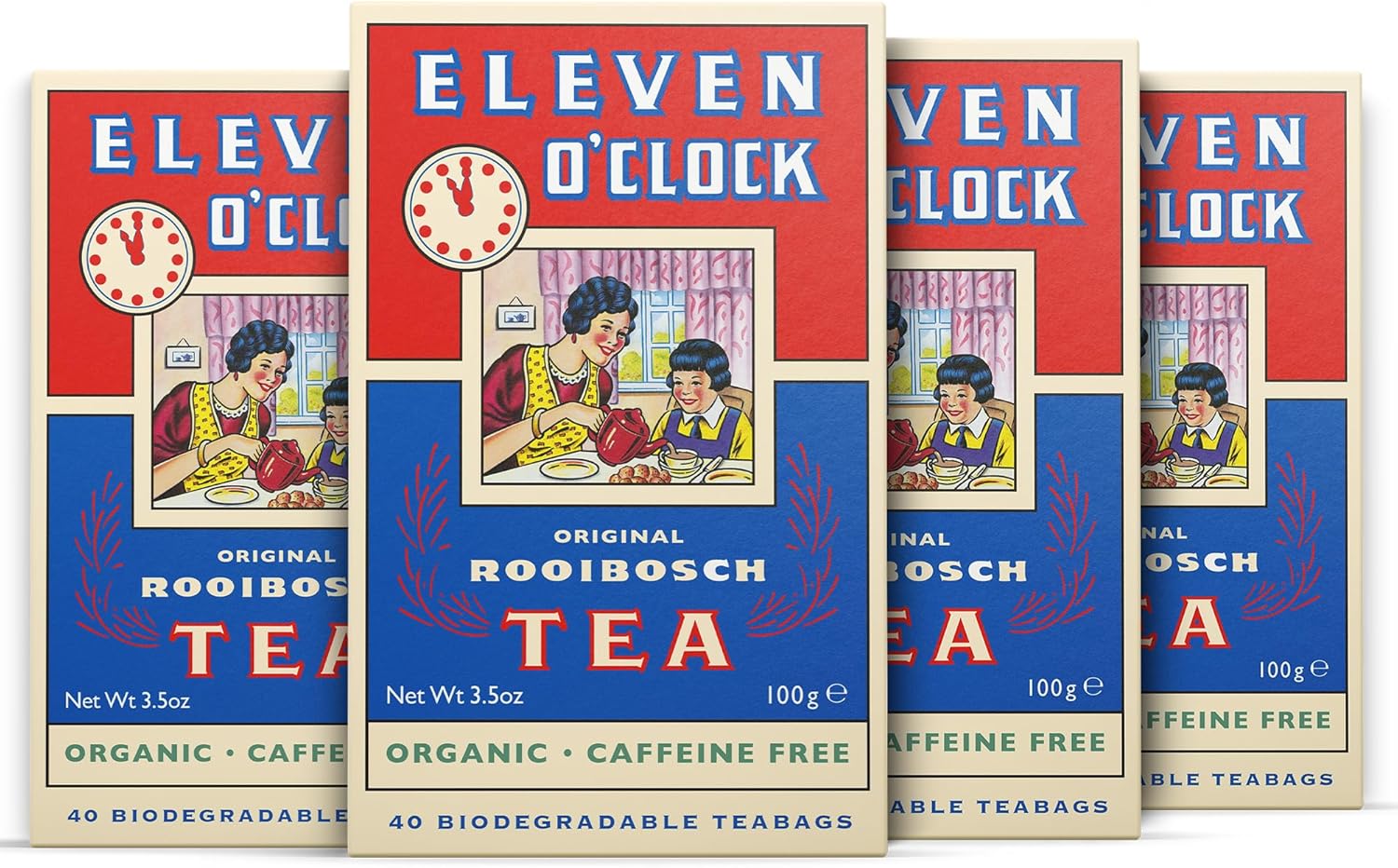 Eleven O'Clock Organic Rooibosch Tea (4 x 40 Tea Bags) - 160 Total Bags