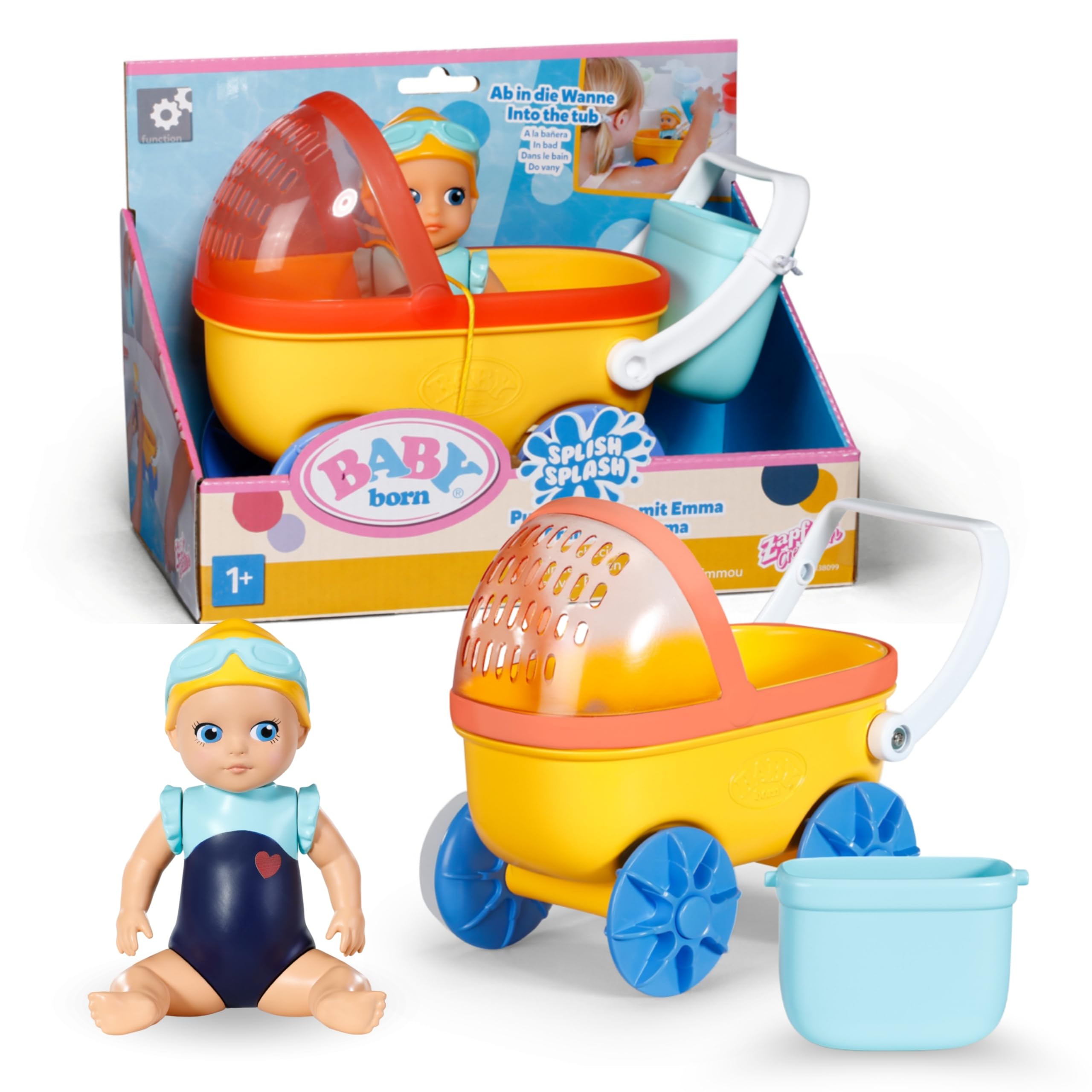 BABY born Splish Splash Pram with Emma - Interactive Bath Toy for Toddlers 1+