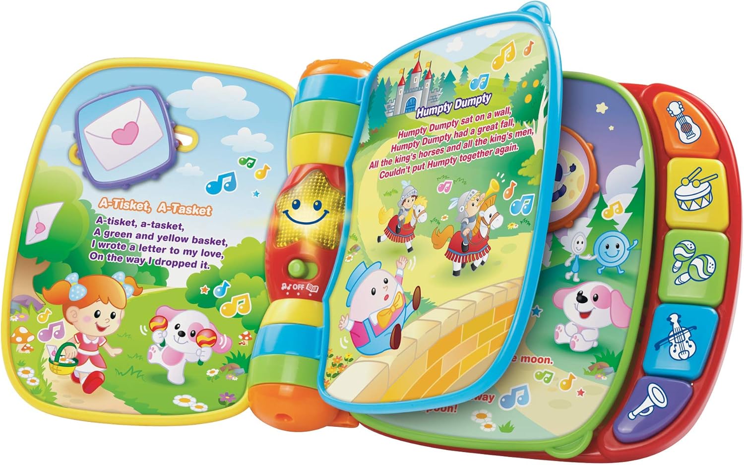 VTech Baby Musical Rhymes Book - 2 Modes of Play, Music, Lights & Sounds for Ages 3 Months+