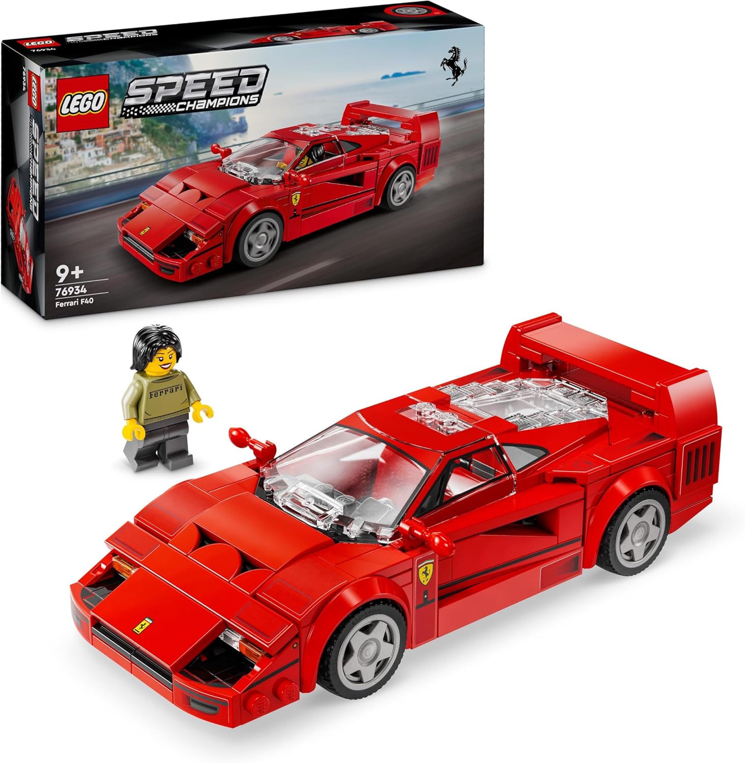 LEGO Speed Champions Ferrari F40 Supercar Buildable Vehicle - 318-Piece Toy Car for Ages 9+