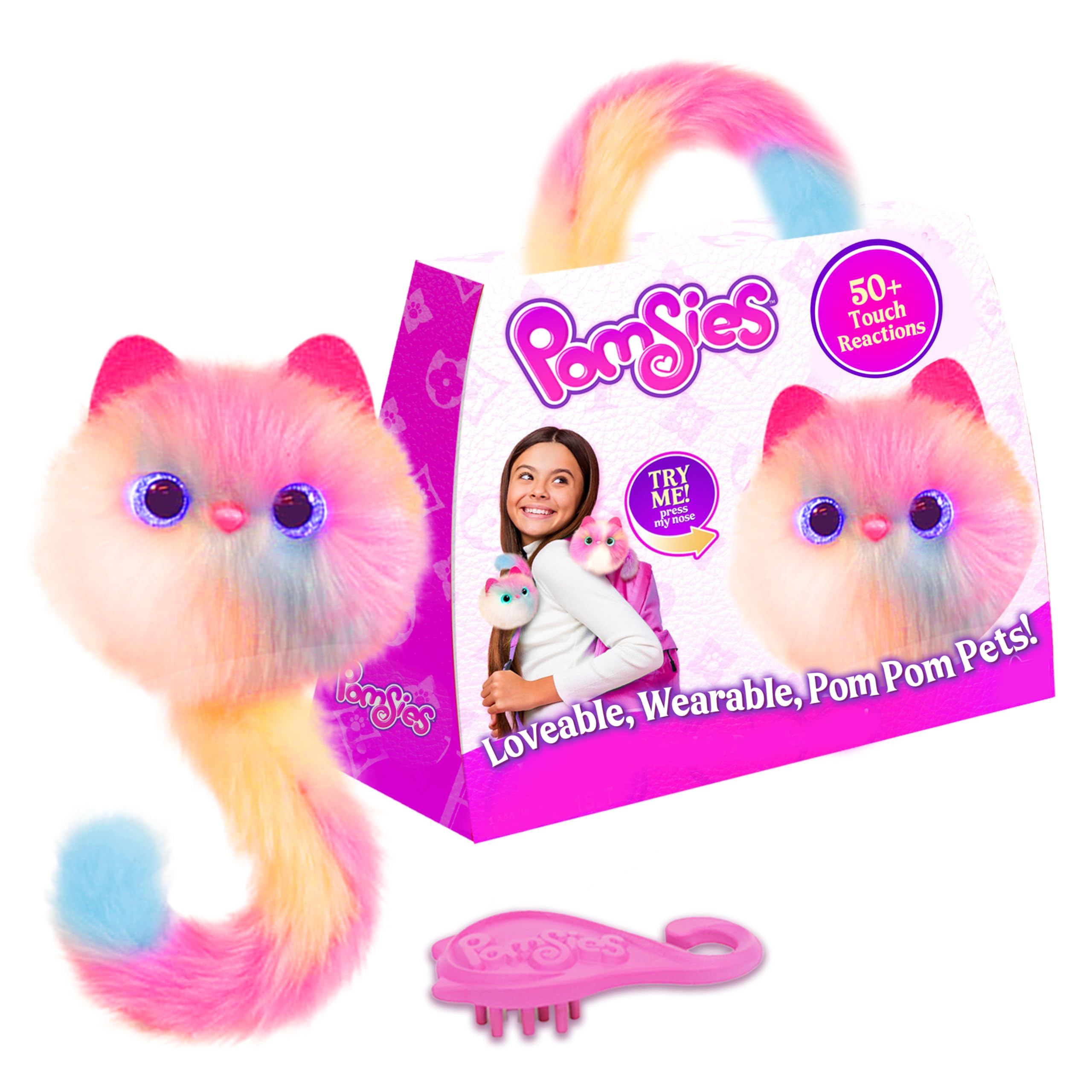 Pomsies Skye Interactive Plush Toy - Light-Up Eyes, Dance & Pet Modes