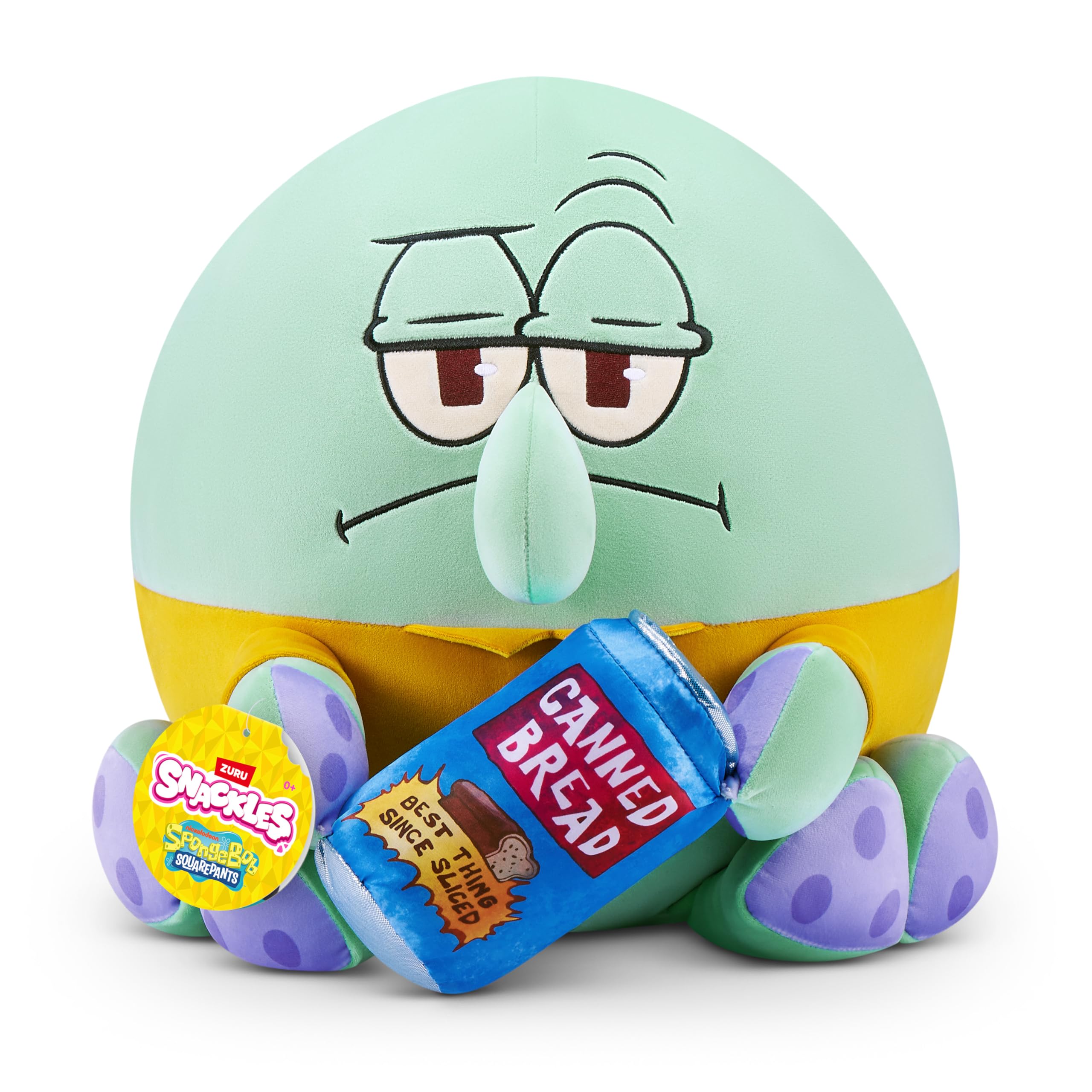 Snackles 14-inch Squidward Tentacles Plush - Super-Soft SpongeBob SquarePants Stuffed Animal
