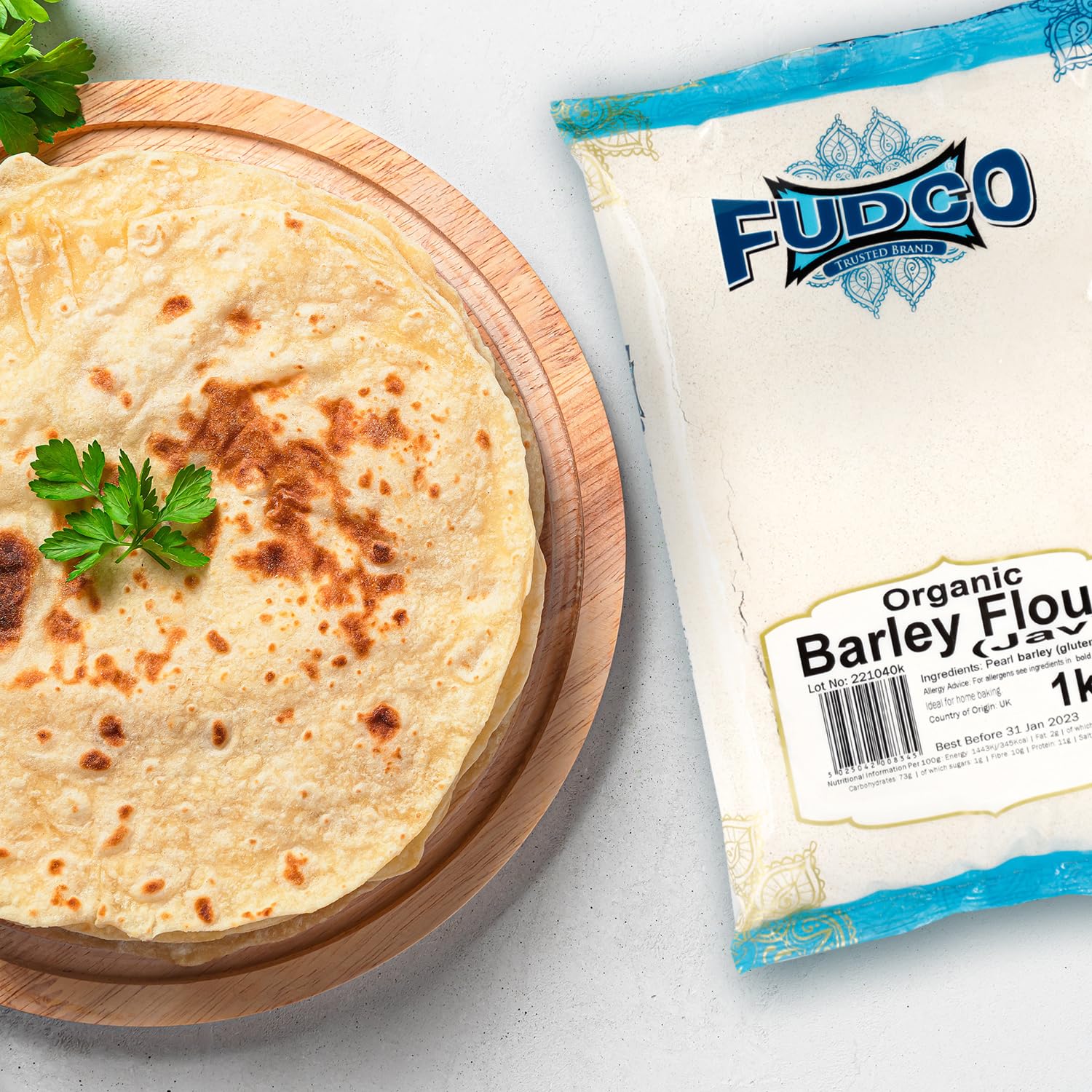 Fudco Barley Flour 1 kg - Nutrient-Rich Whole Barley Flour for Baking
