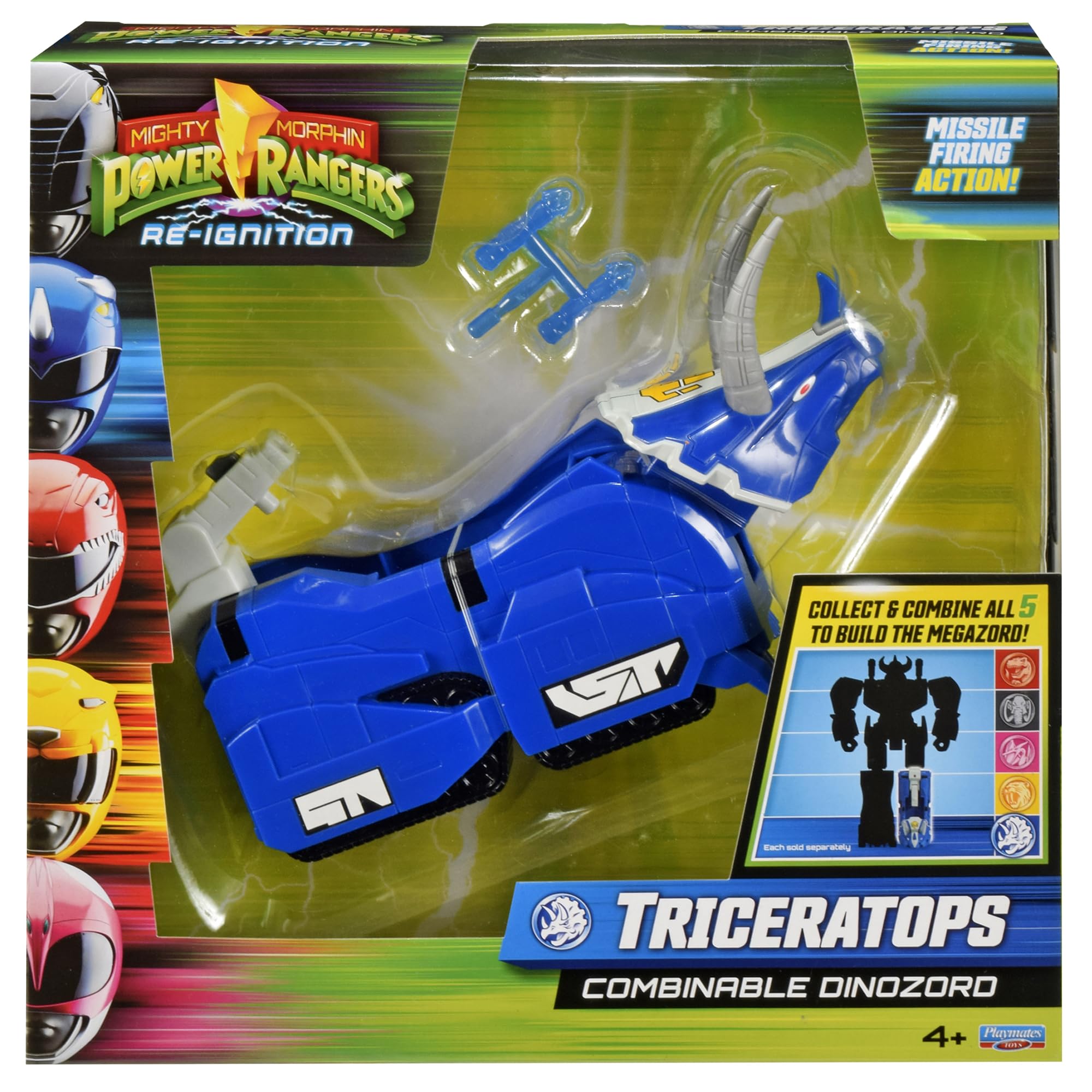 Power Rangers Mighty Morphin Re-Ignition Triceratops Combinable Dinozord - Missile Launch Feature, Ages 4+