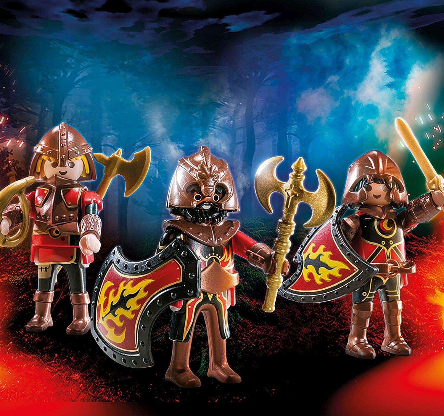 PLAYMOBIL Burnham Raiders 3 Figure Set - Knight Action Figures for Ages 4+