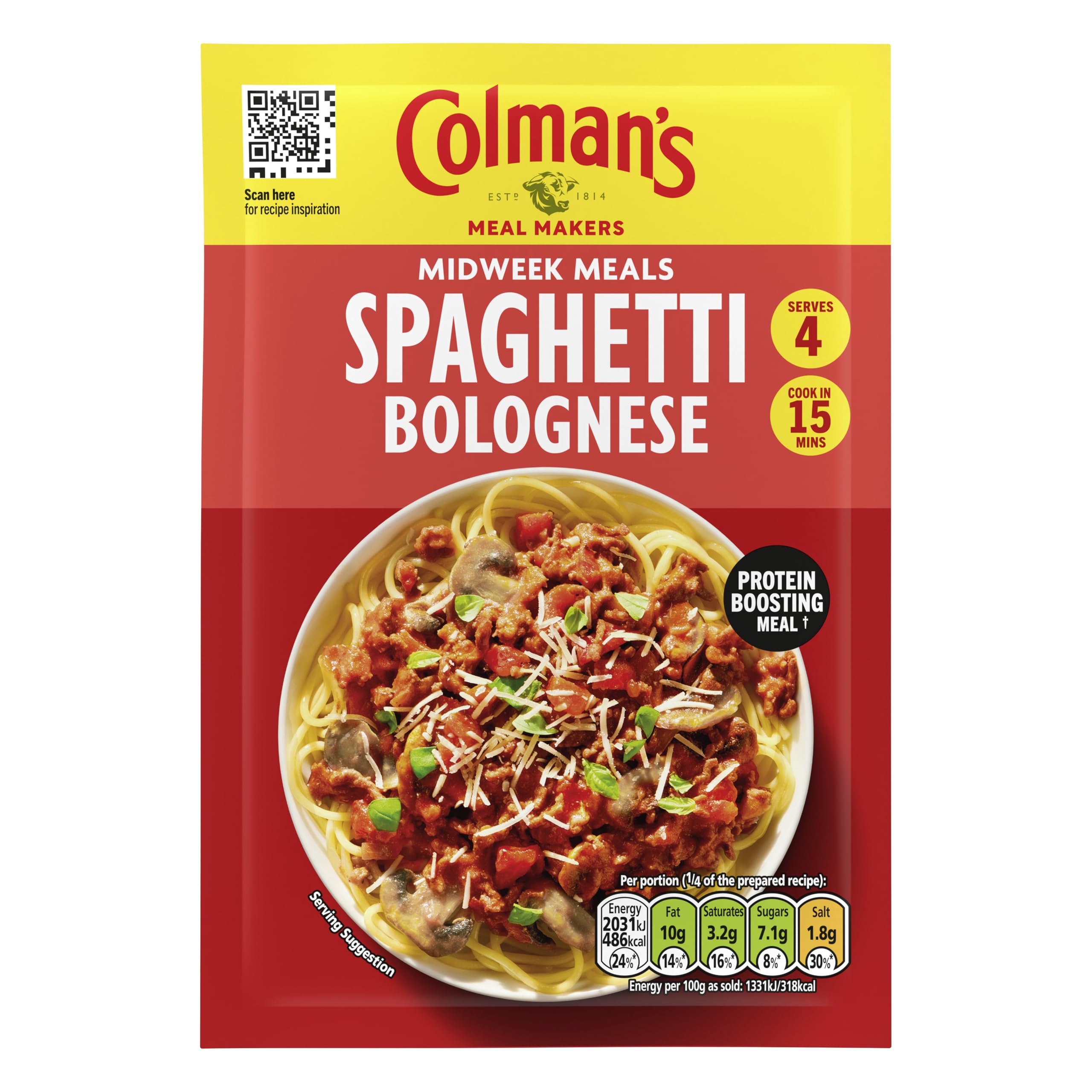 Colman's Spaghetti Bolognese Meal Maker - Quick & Easy Family Sauce Mix (4 Servings)