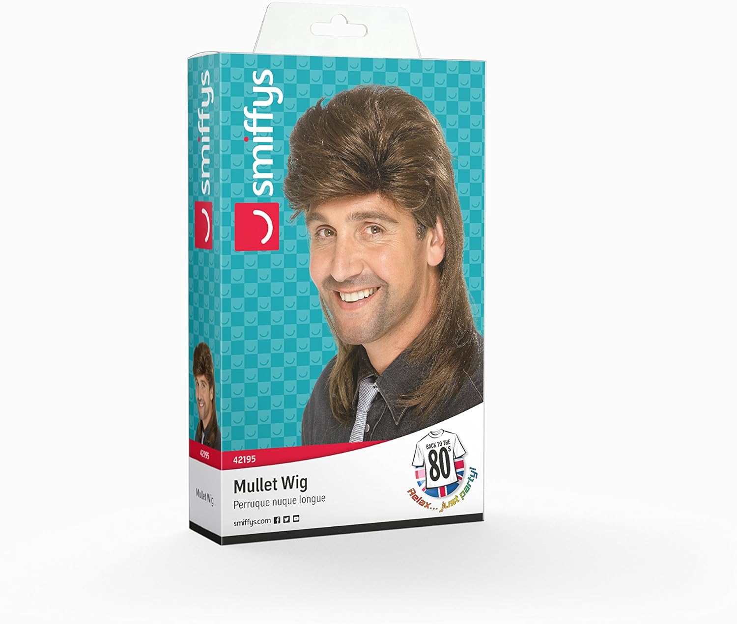 Smiffys 80s Mullet Wig - Brown