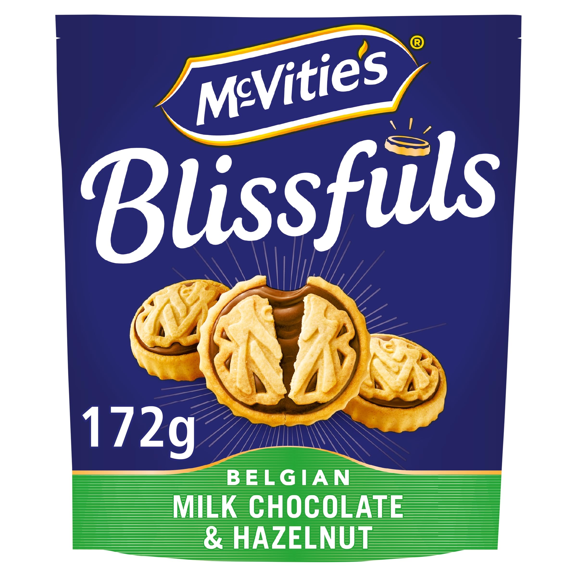 McVitie's Blissfuls Belgian Milk Chocolate and Hazelnut Biscuits 172g