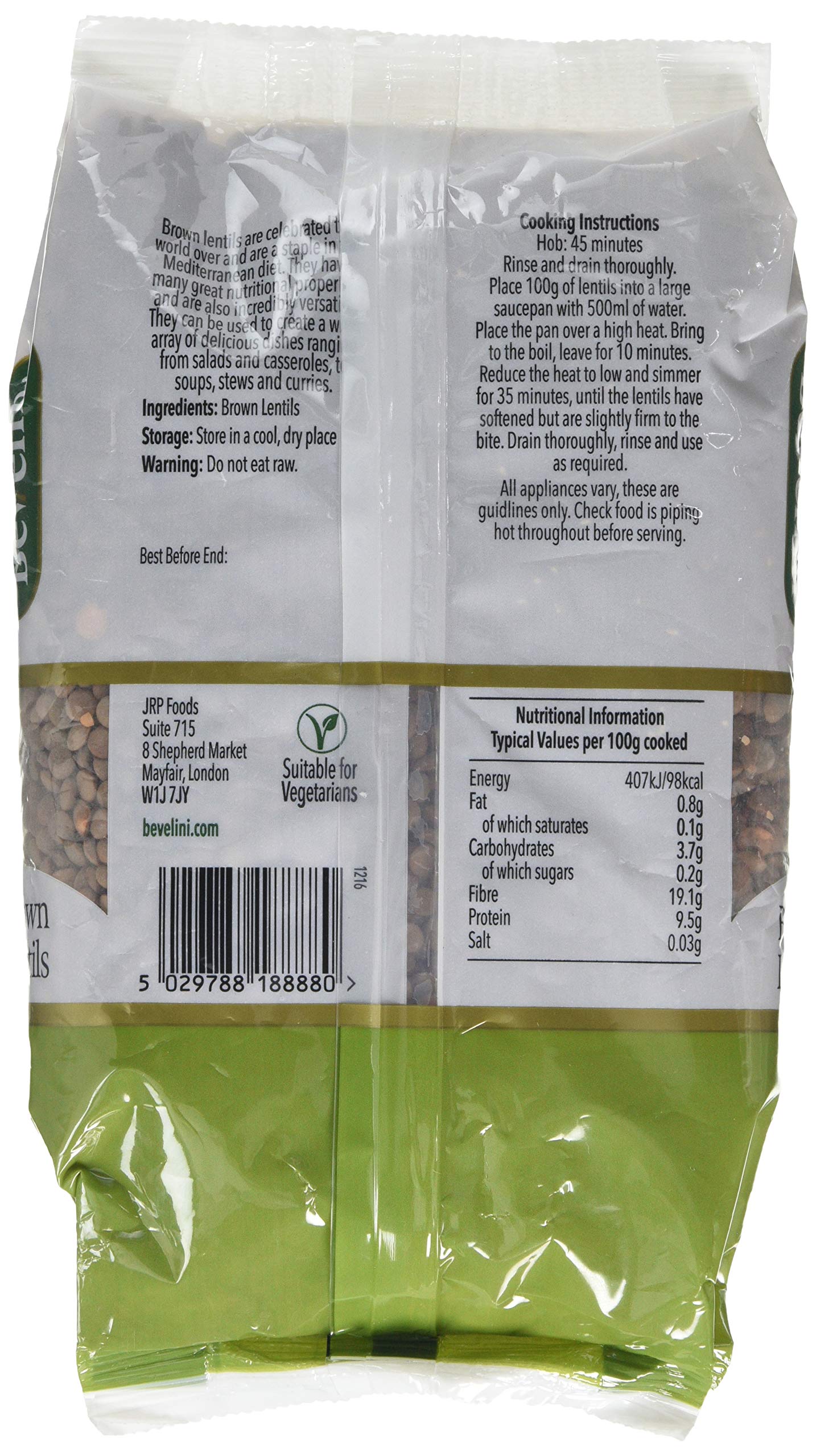 Bevelini - Brown Lentils 500 g