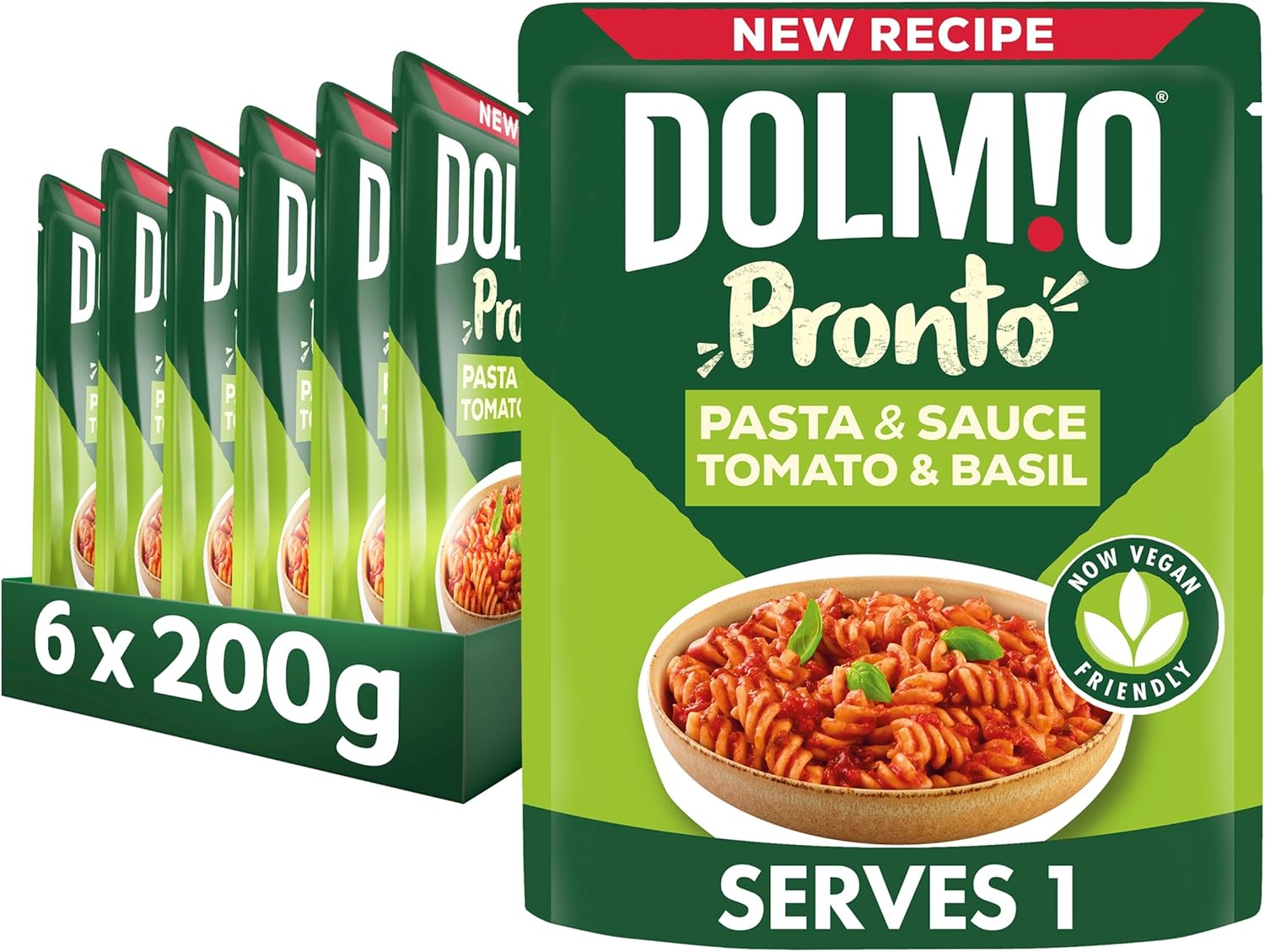 Dolmio Pasta Pronto Tomato & Basil Microwave Fusilli with Sauce, 6-Pack