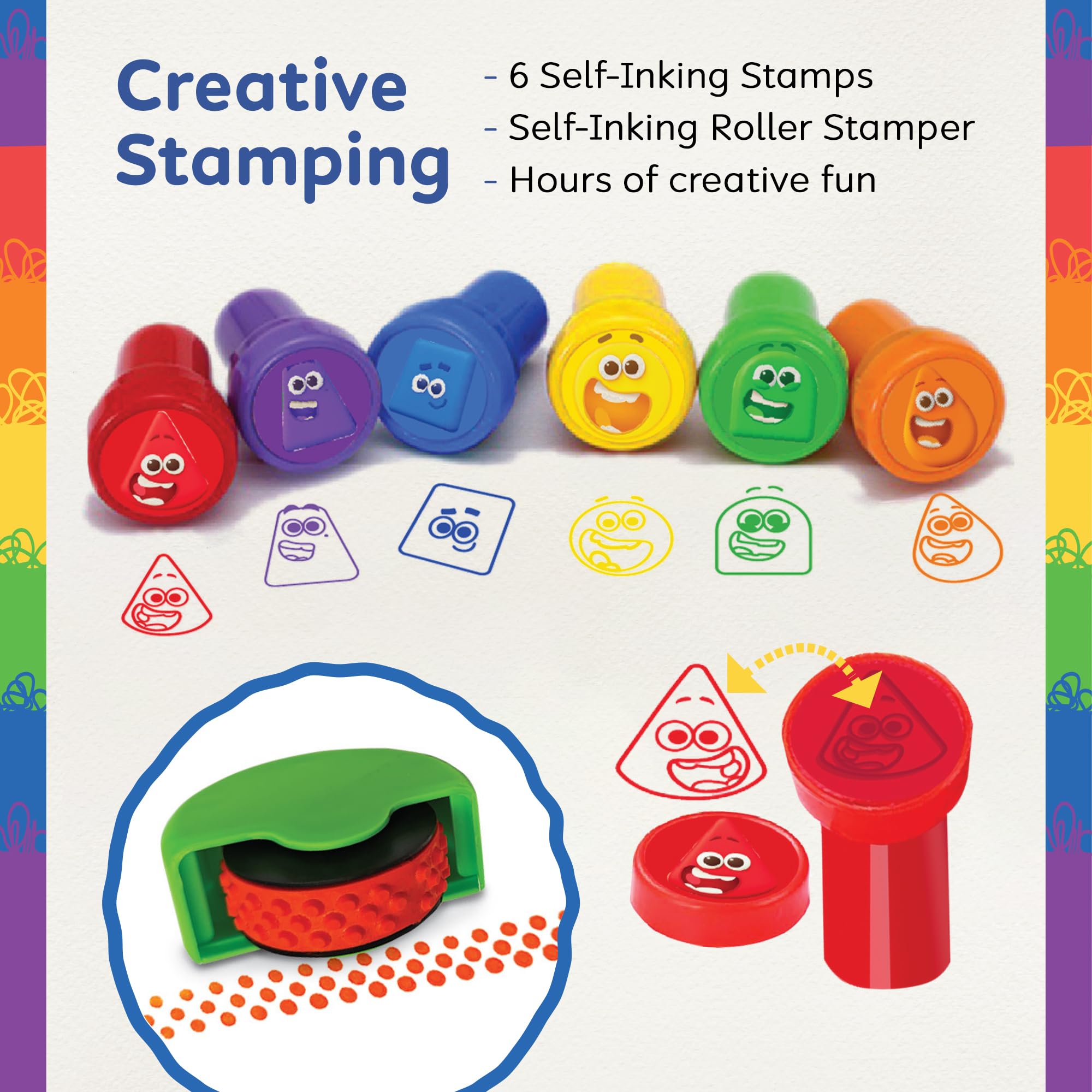 Colour Blocks Stamp & Paint Fun Pack - Arts and Crafts for Kids with Stickers and Activity Book