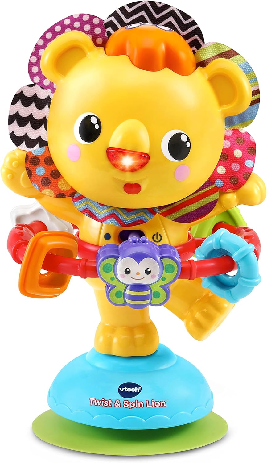 VTech Twist and Spin Lion - Interactive Musical Toy with Lights & Suction Cup for 6+ Months