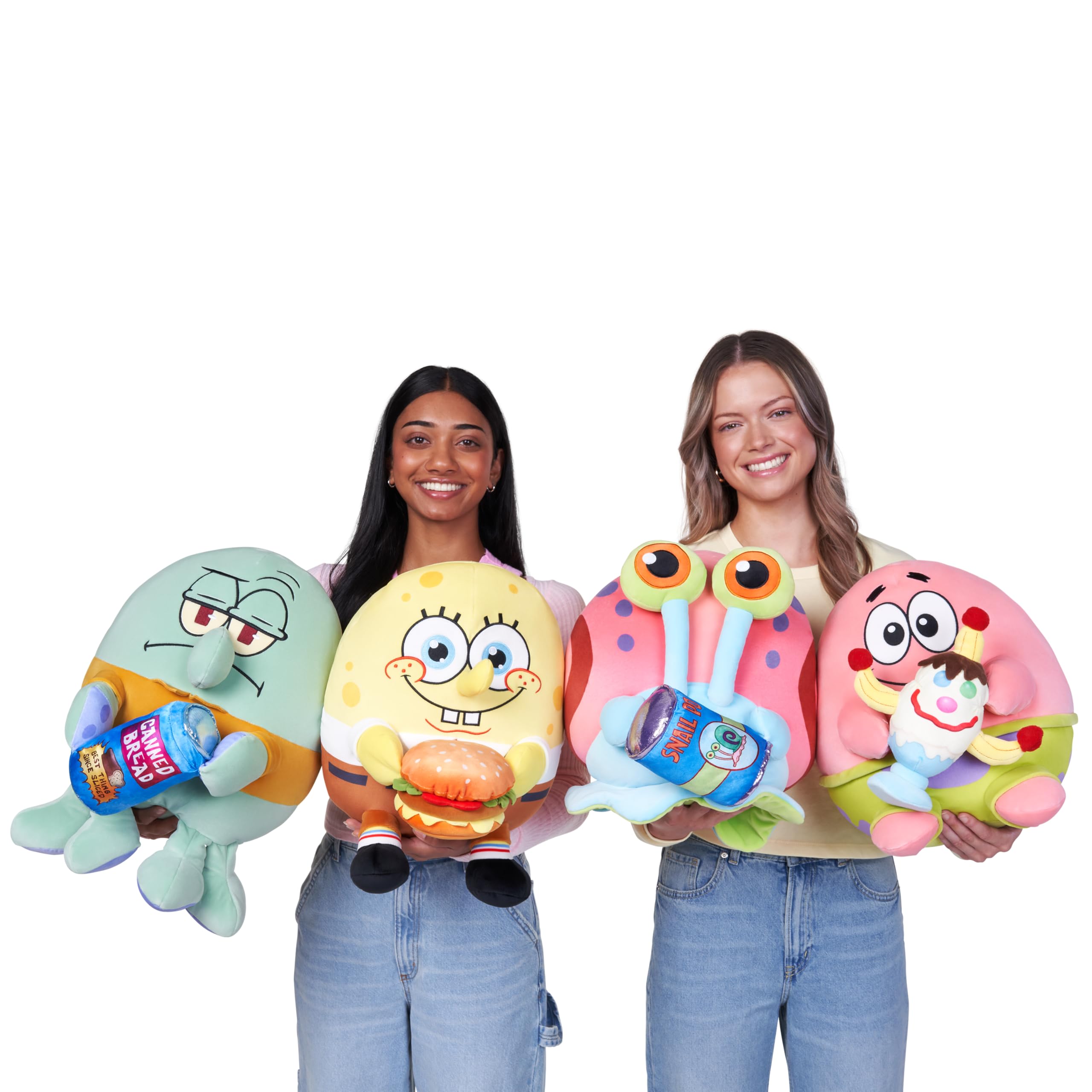 Snackles 14-inch SpongeBob Squarepants Plush by ZURU - Super-Soft Stuffed Animal with Snack, Ages 0+