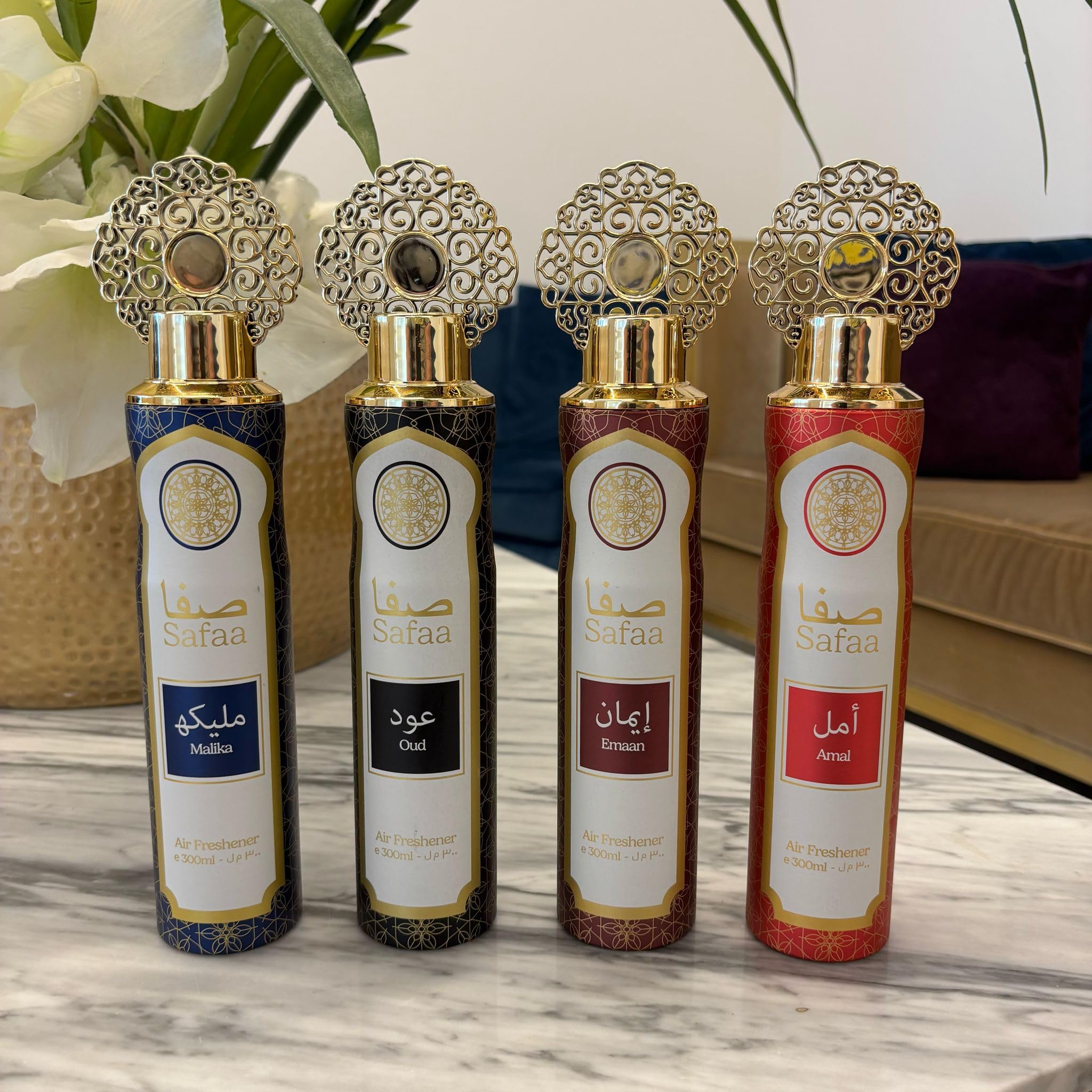 Designer Fragrances - Safaa 4 Pack Air Freshener Bundle (300ml x 4 Cans)