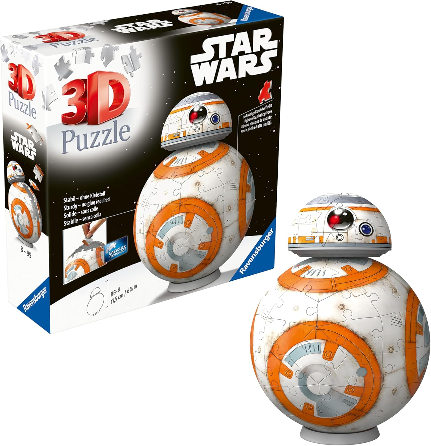Ravensburger Star Wars BB-8 3D Puzzle - 99-Piece Plastic Building Set for Kids Age 8 and Up