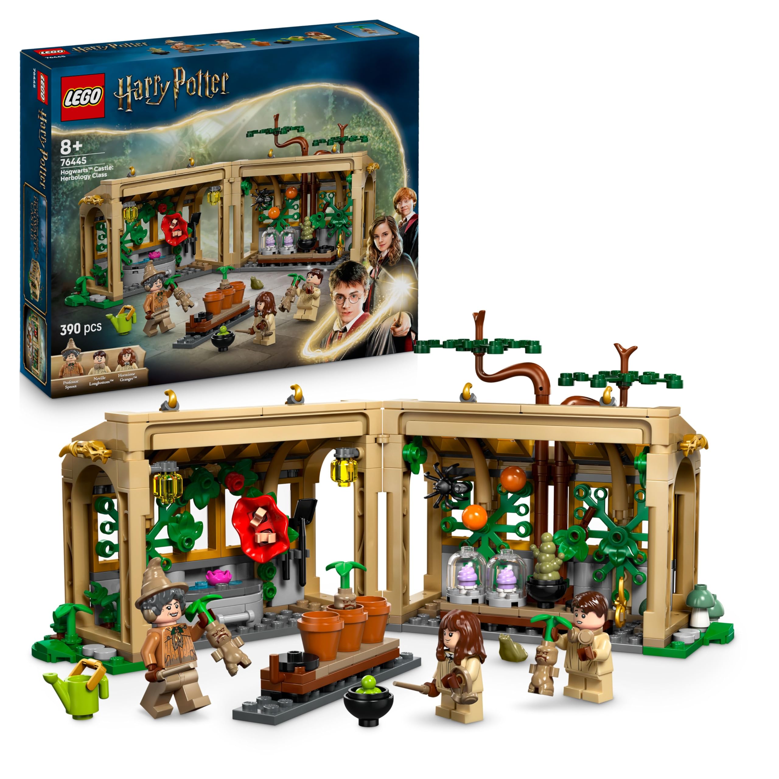 LEGO Harry Potter Hogwarts Castle: Herbology Class Set with Neville Longbottom - Building Toy for Ages 8+