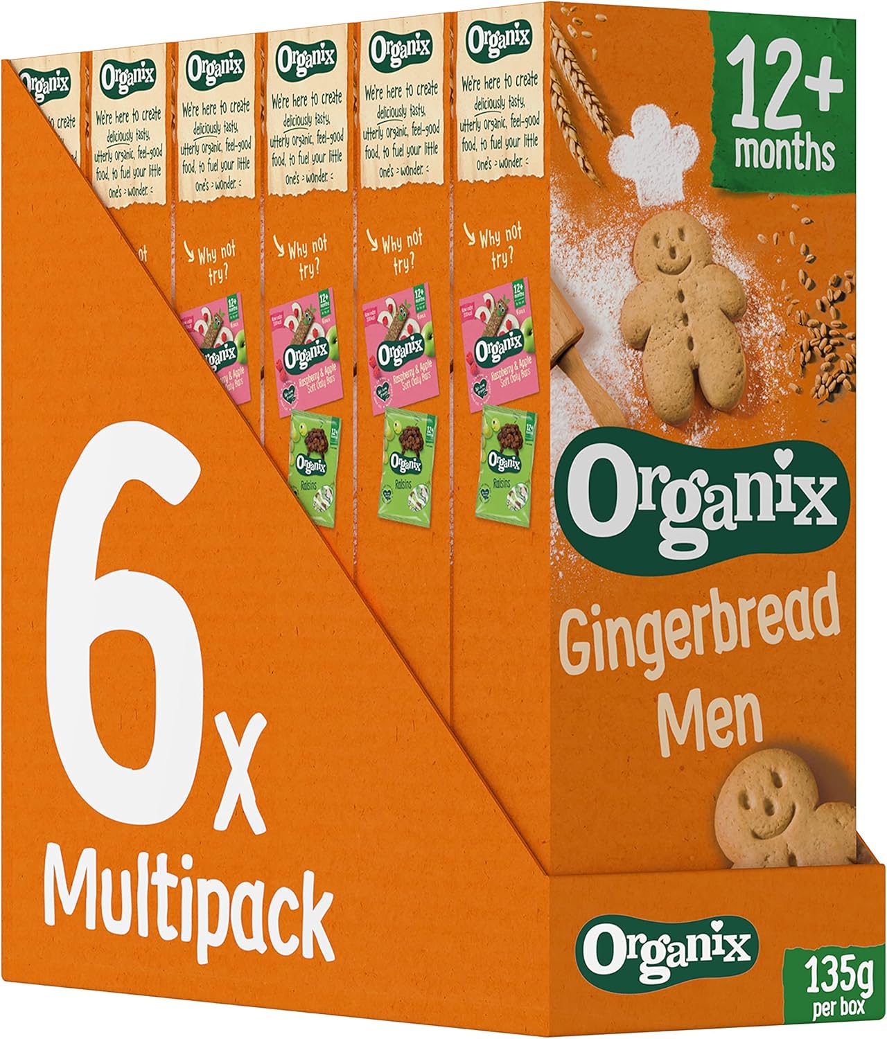 Organix Gingerbread Men Organic Toddler Snack Biscuits 12+ Months 135g