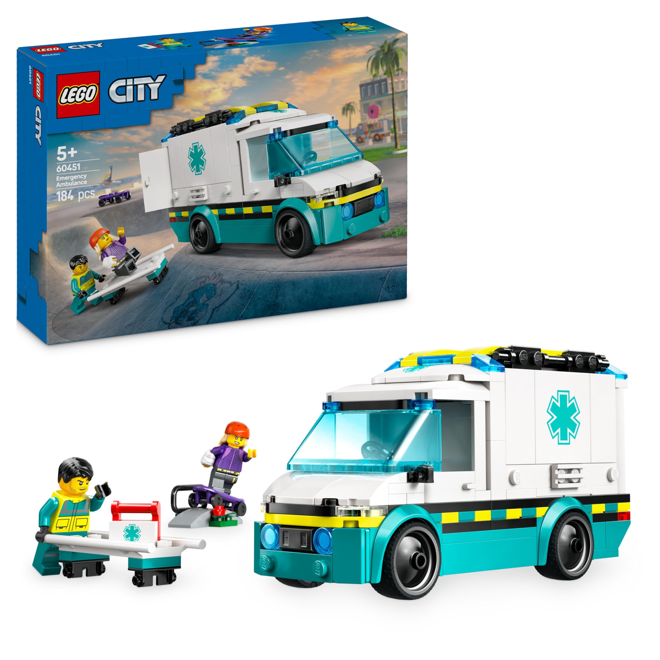 LEGO City Emergency Ambulance Playset with 2 Minifigures - Building Toy for 5+ Year Olds