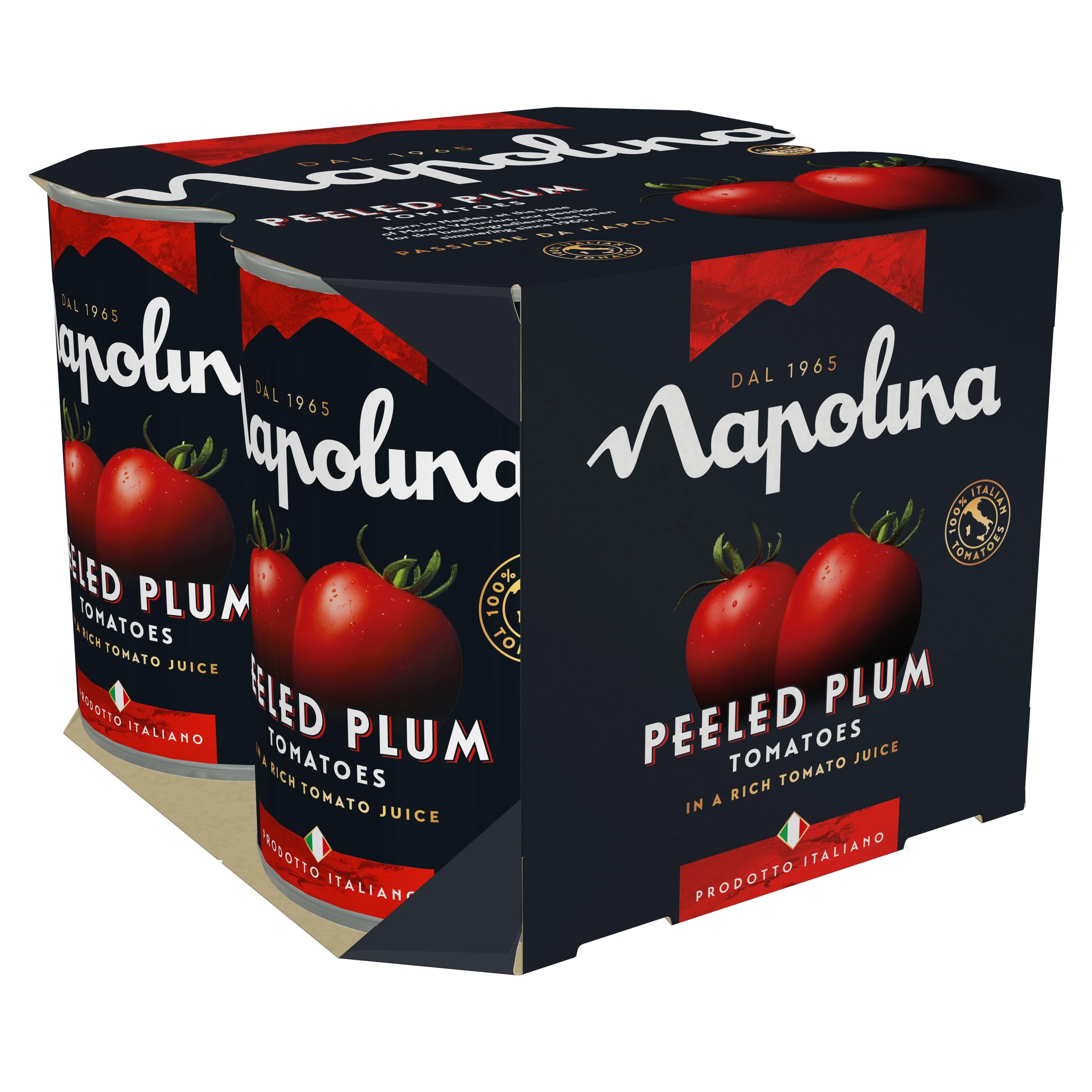Napolina - Peeled Plum Tomatoes (400g Pack of 4)