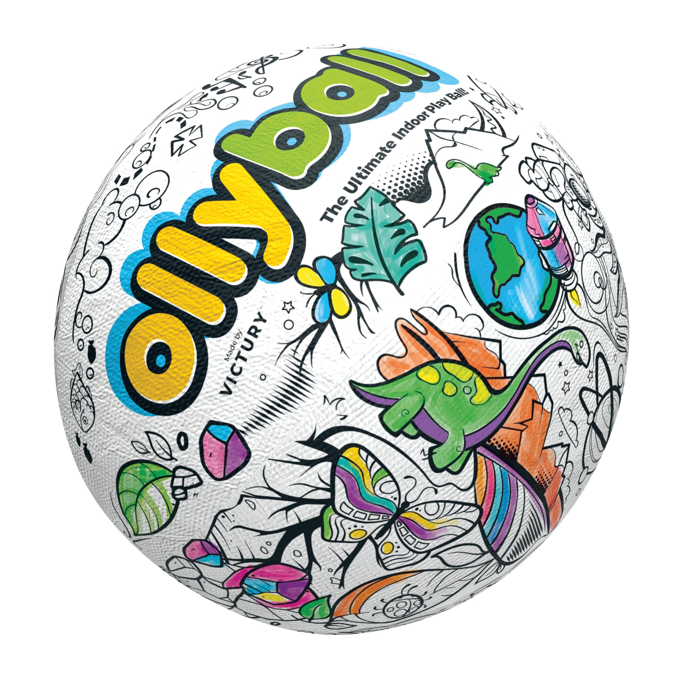 Ollyball - The Ultimate Indoor Play Ball for Kids and Parents, Colourable Keepy Uppy Ball